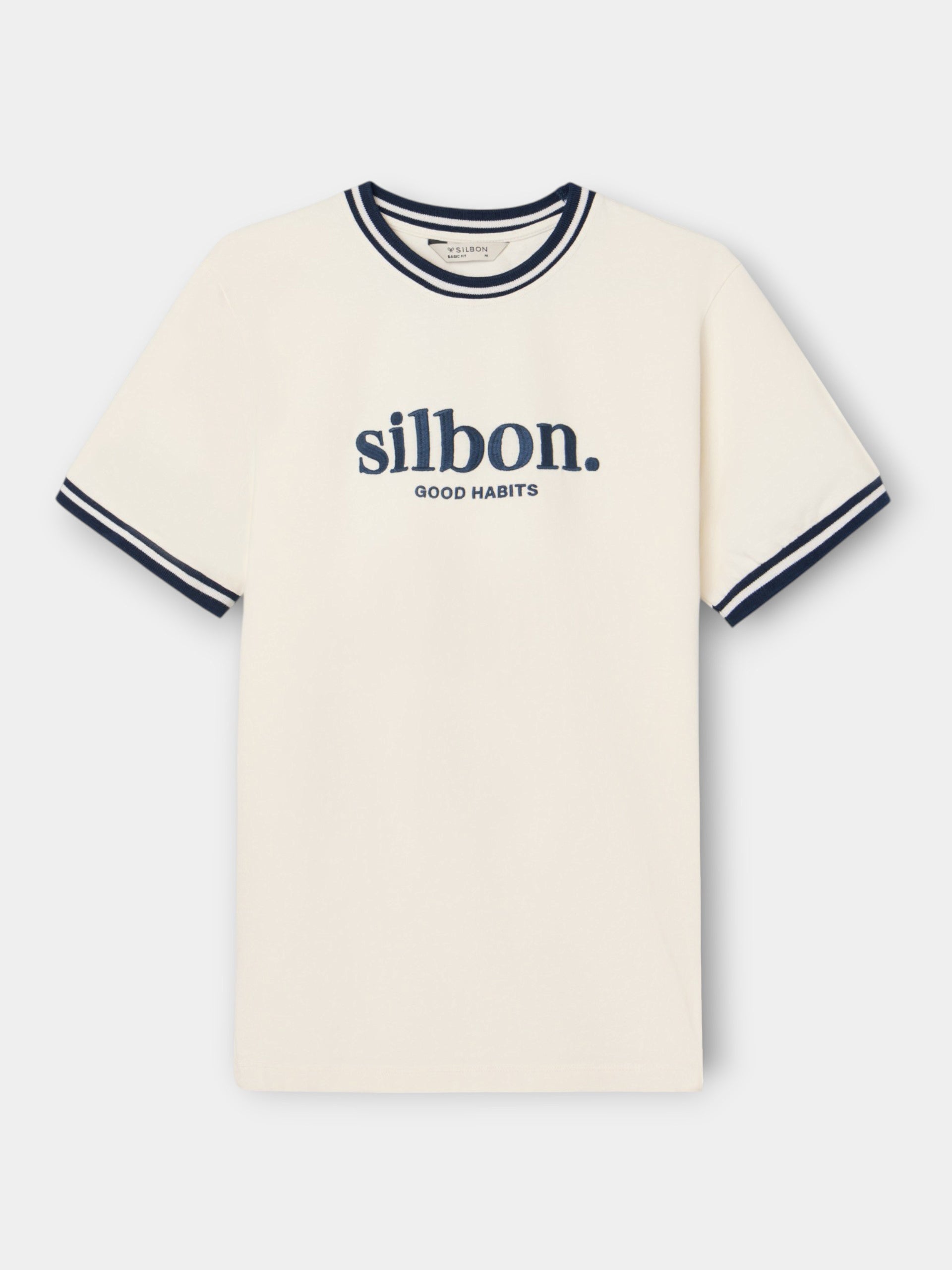 Good habits cream navy blue t-shirt