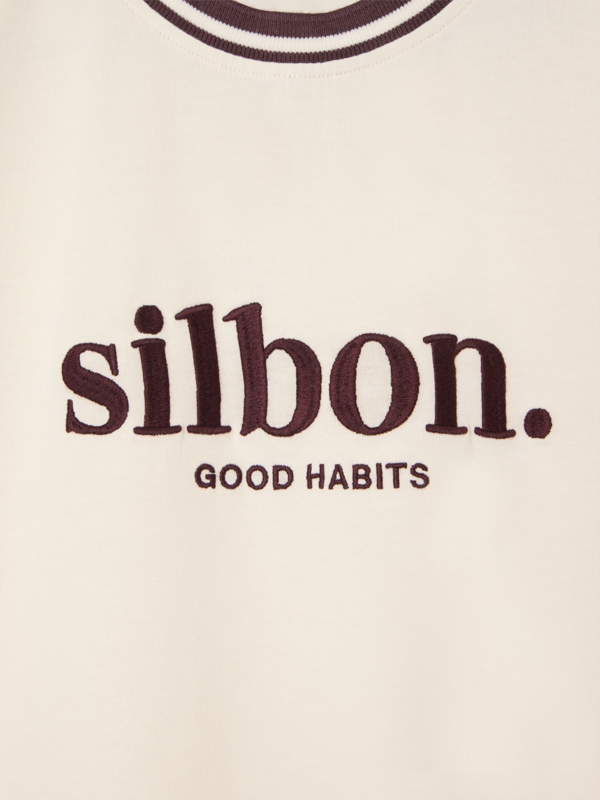 Good habits cream burgundy t-shirt