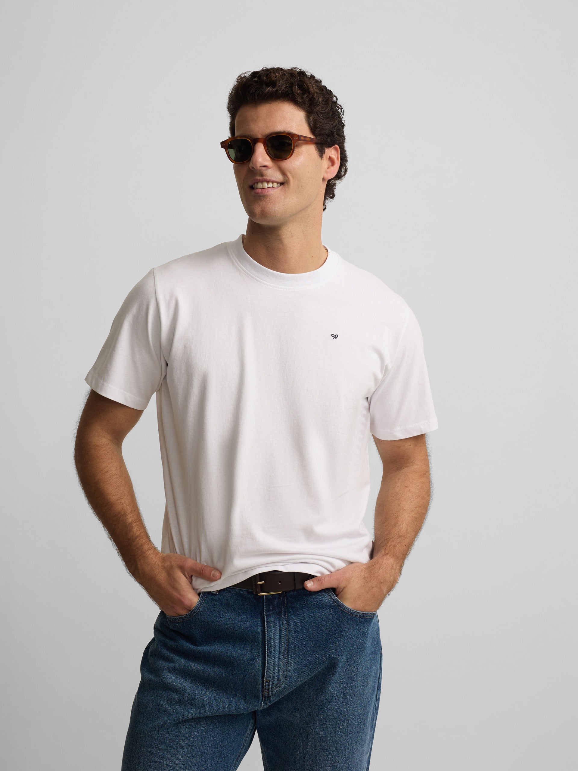 T-shirt Silbon happiest blanc