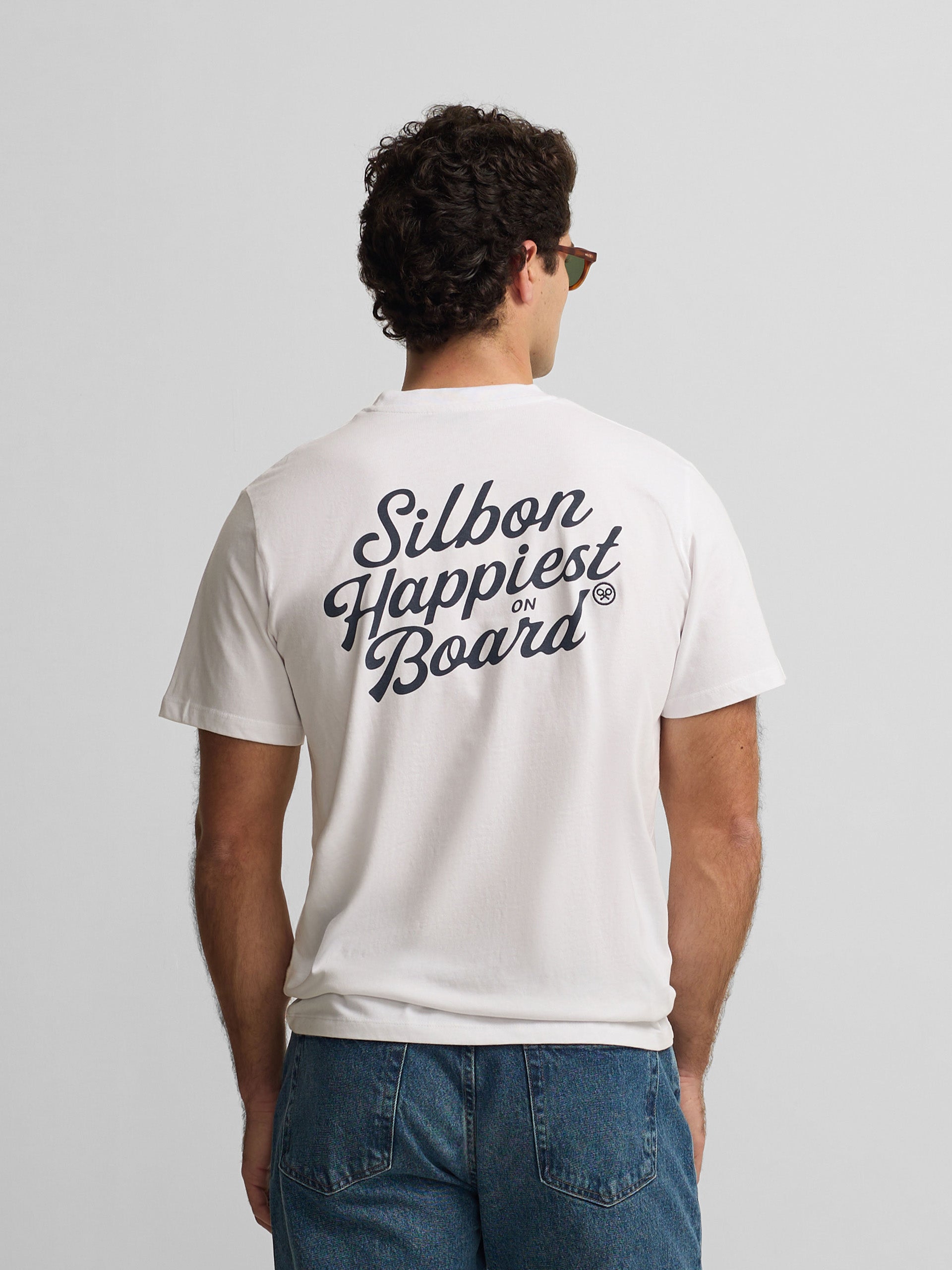 T-shirt Silbon happiest blanc