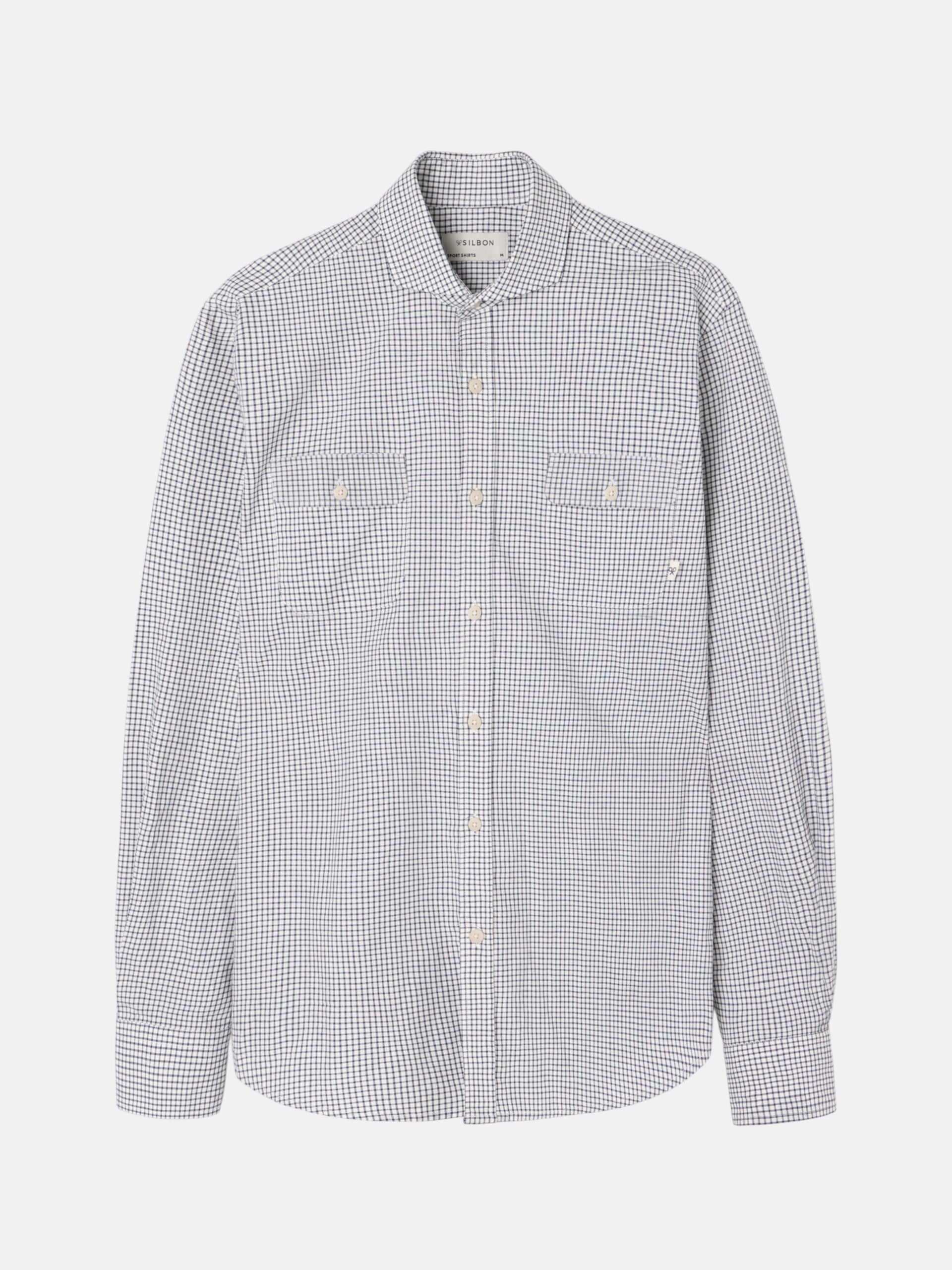 Camisa bolsillos cuadros cruise azul marino