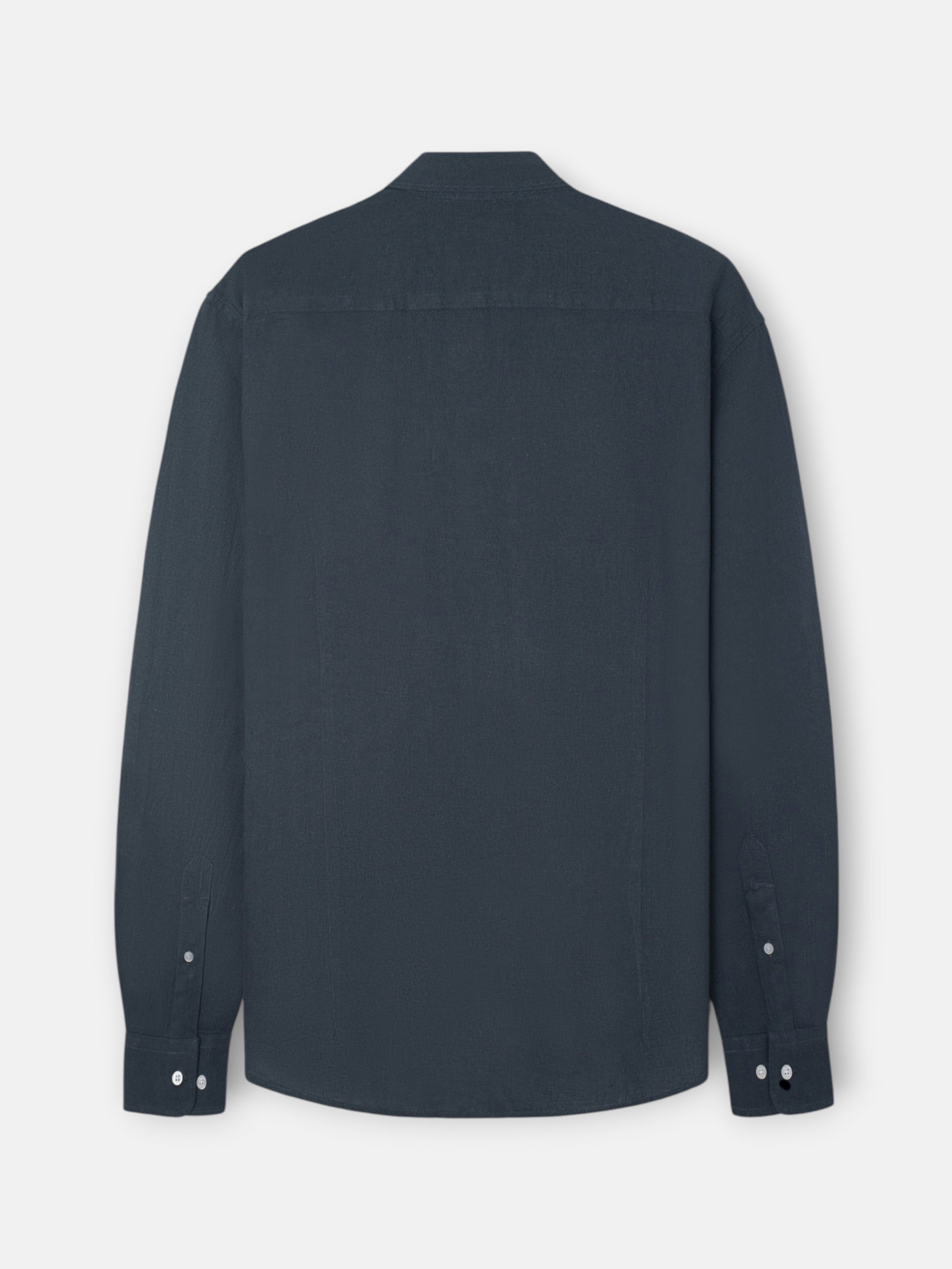 Camisa sport lino azul oscuro gris