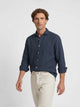 Camisa sport lino azul oscuro gris