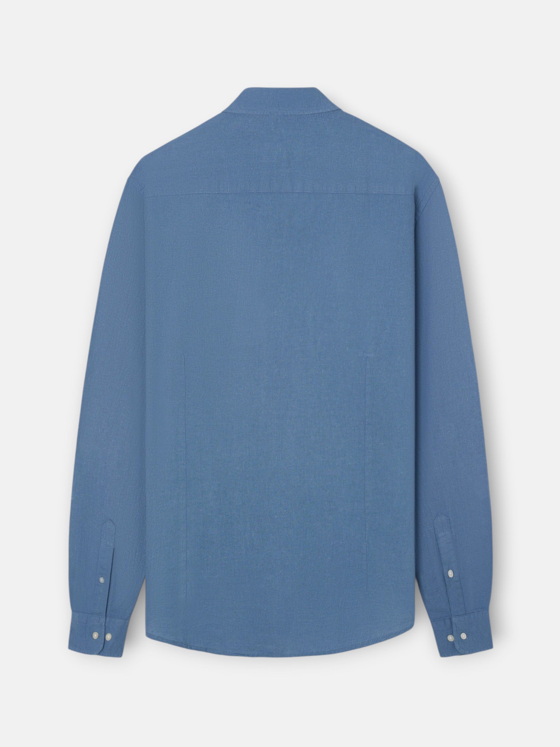Camisa sport lino azul medio