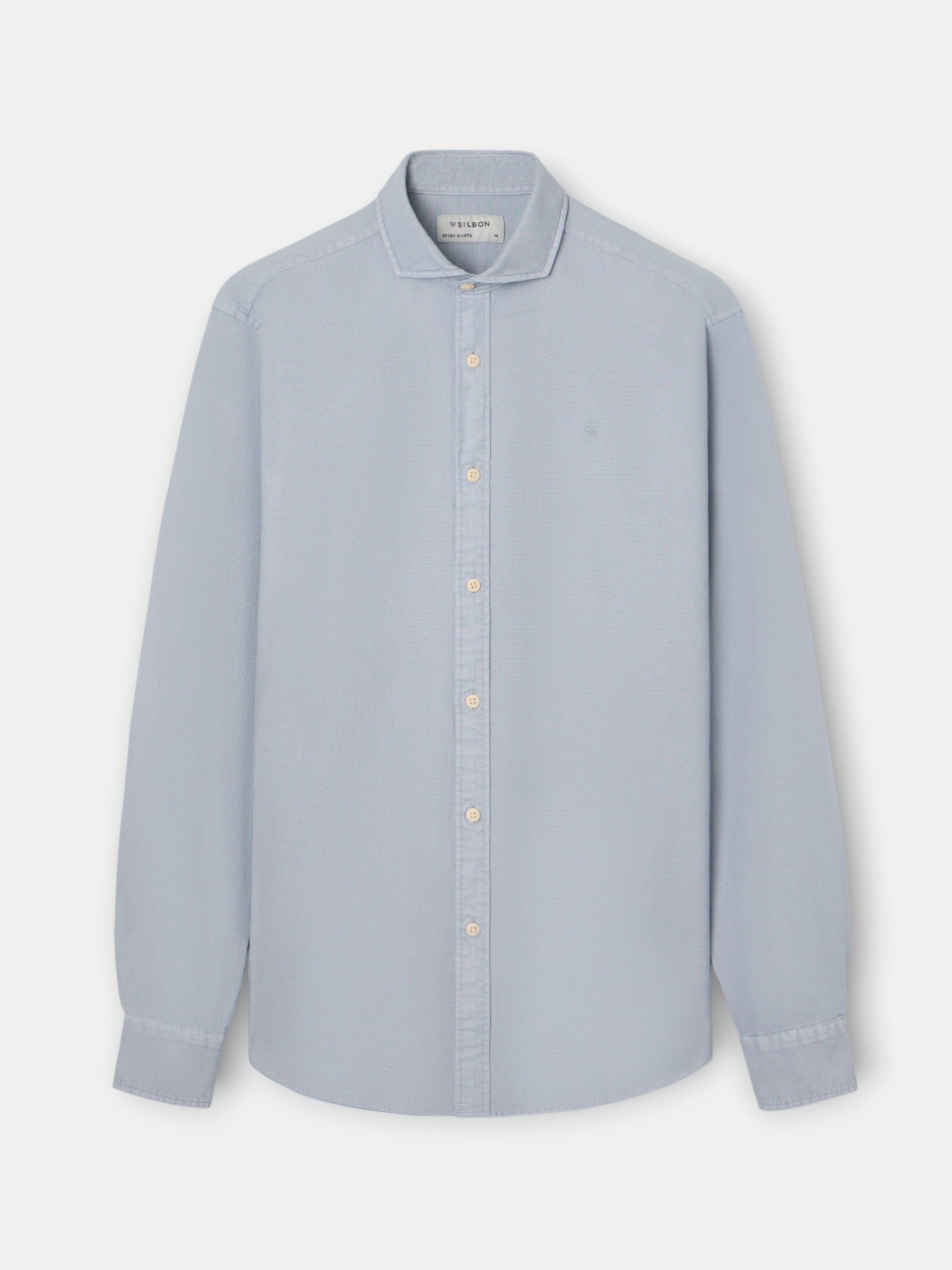 Camisa sport estrutura logótipo azul cinza