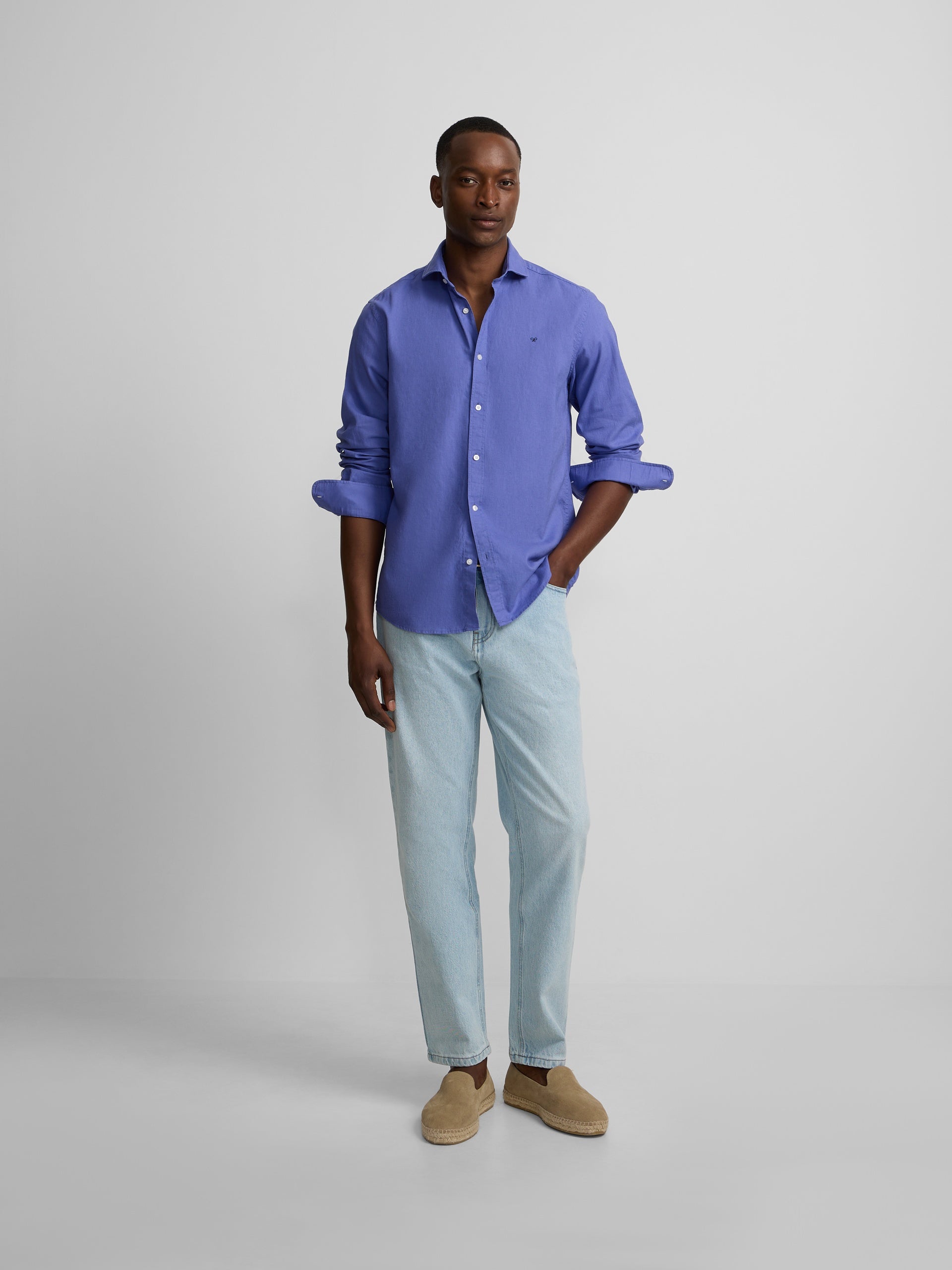 Camisa sport summer lino azul