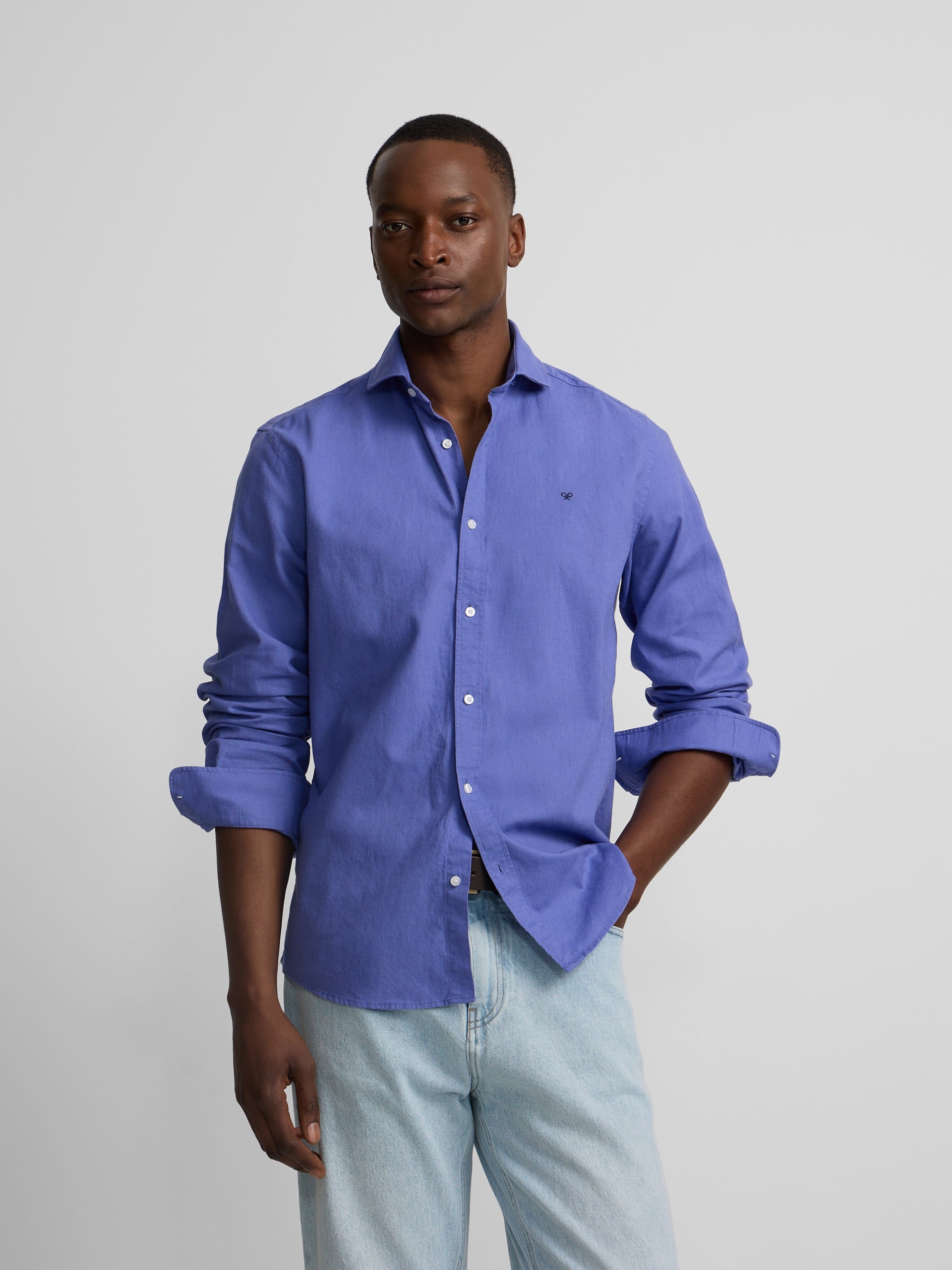 Camisa sport summer lino azul