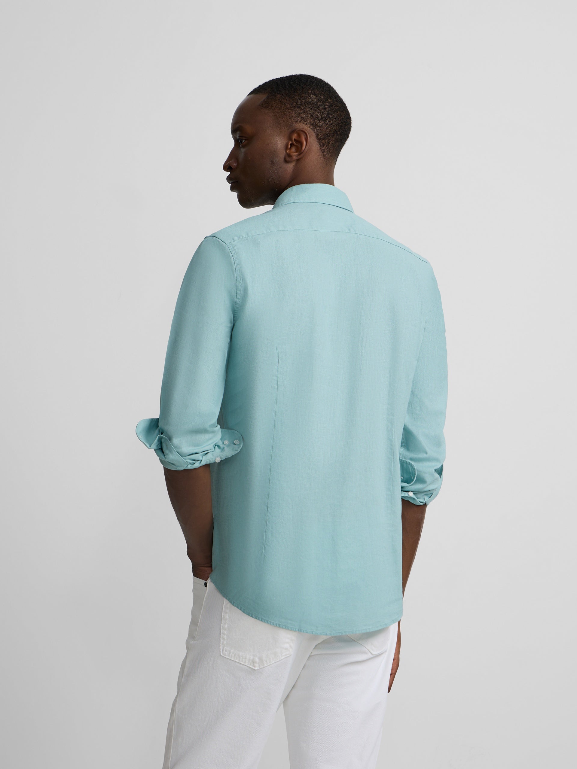 Camisa sport summer lino aguamarina