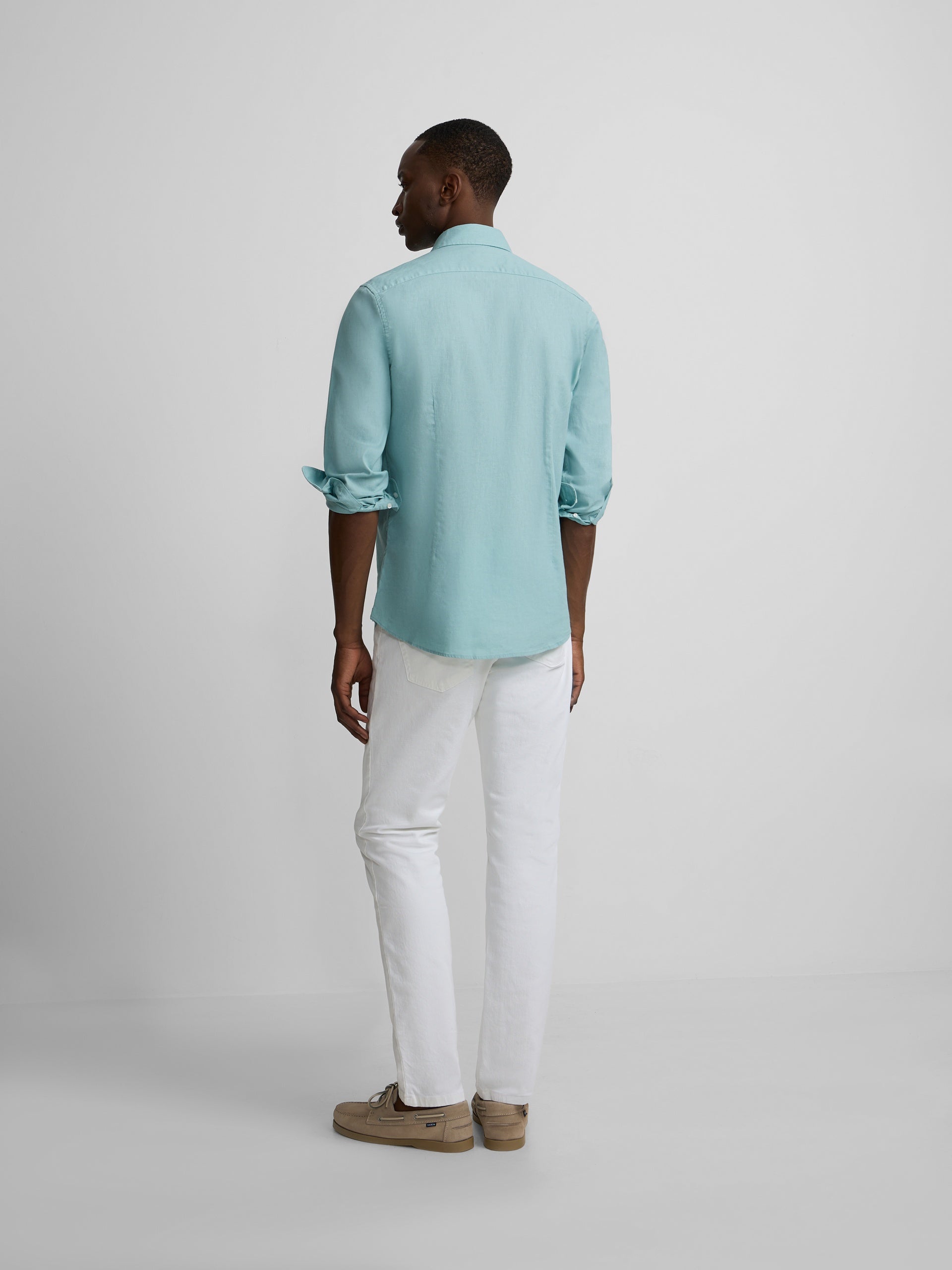 Camisa sport summer lino aguamarina