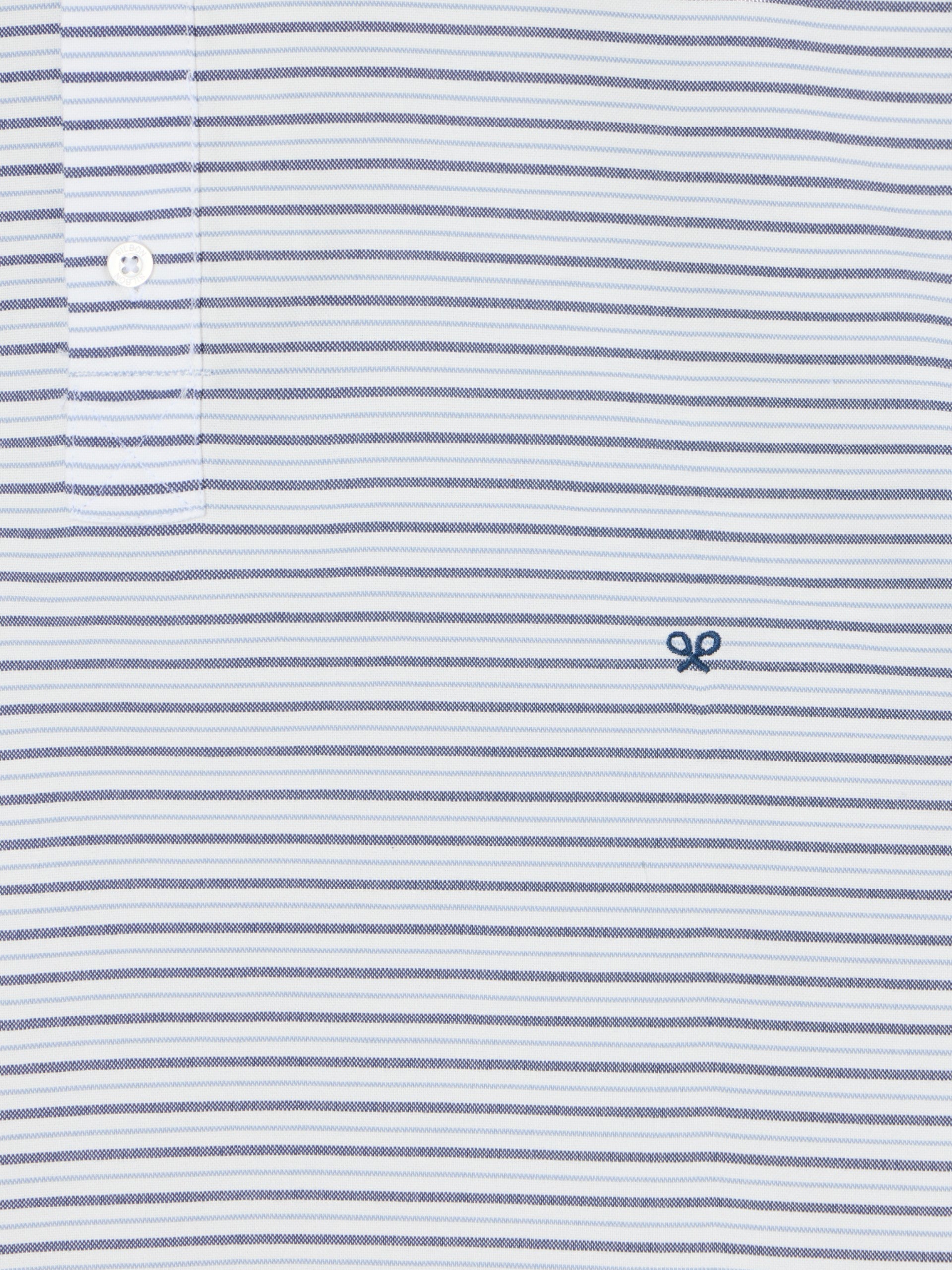 Polera sport oxford rayas multicolor azules