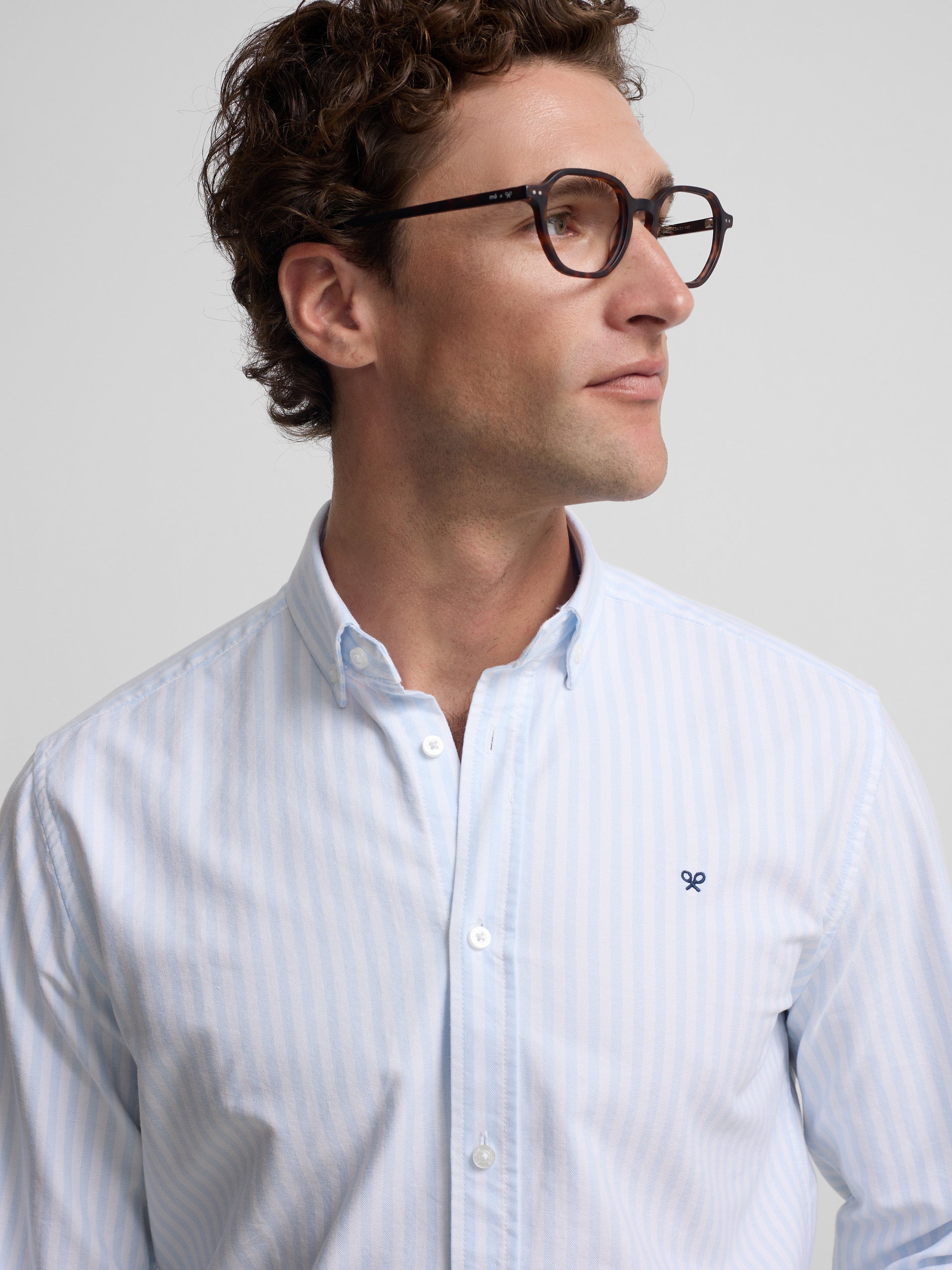 Camisa sport oxford raya media celeste