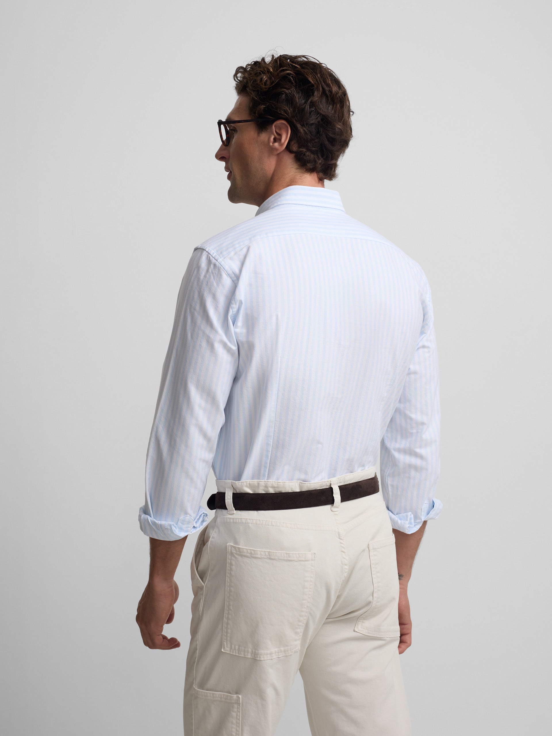 Camisa sport oxford raya media celeste