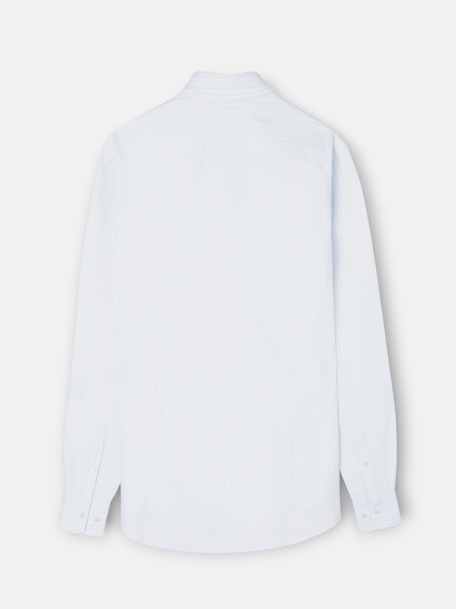 Camisa sport oxford riscas brancas azul claro
