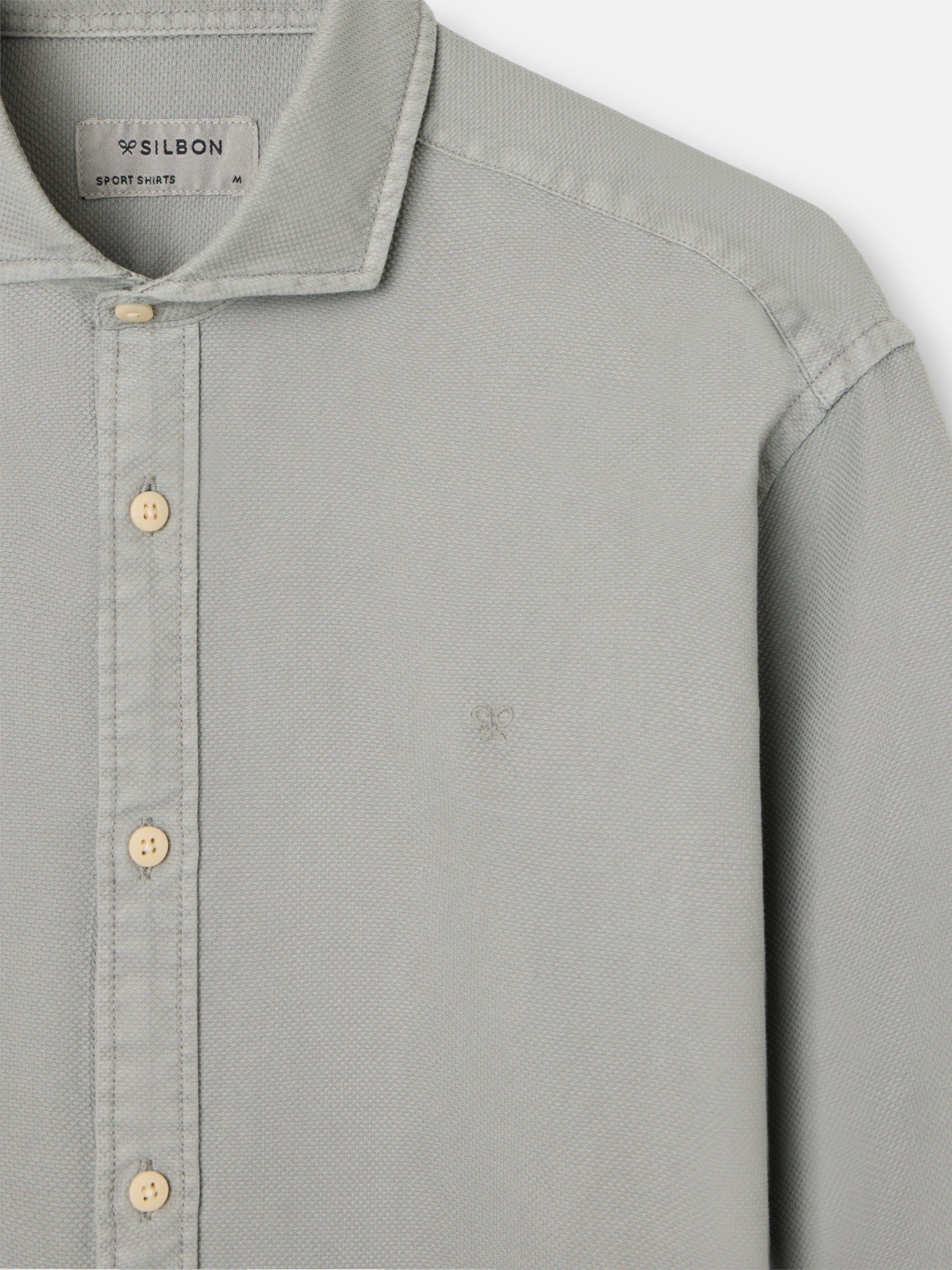 Camisa sport estrutura logótipo verde médio