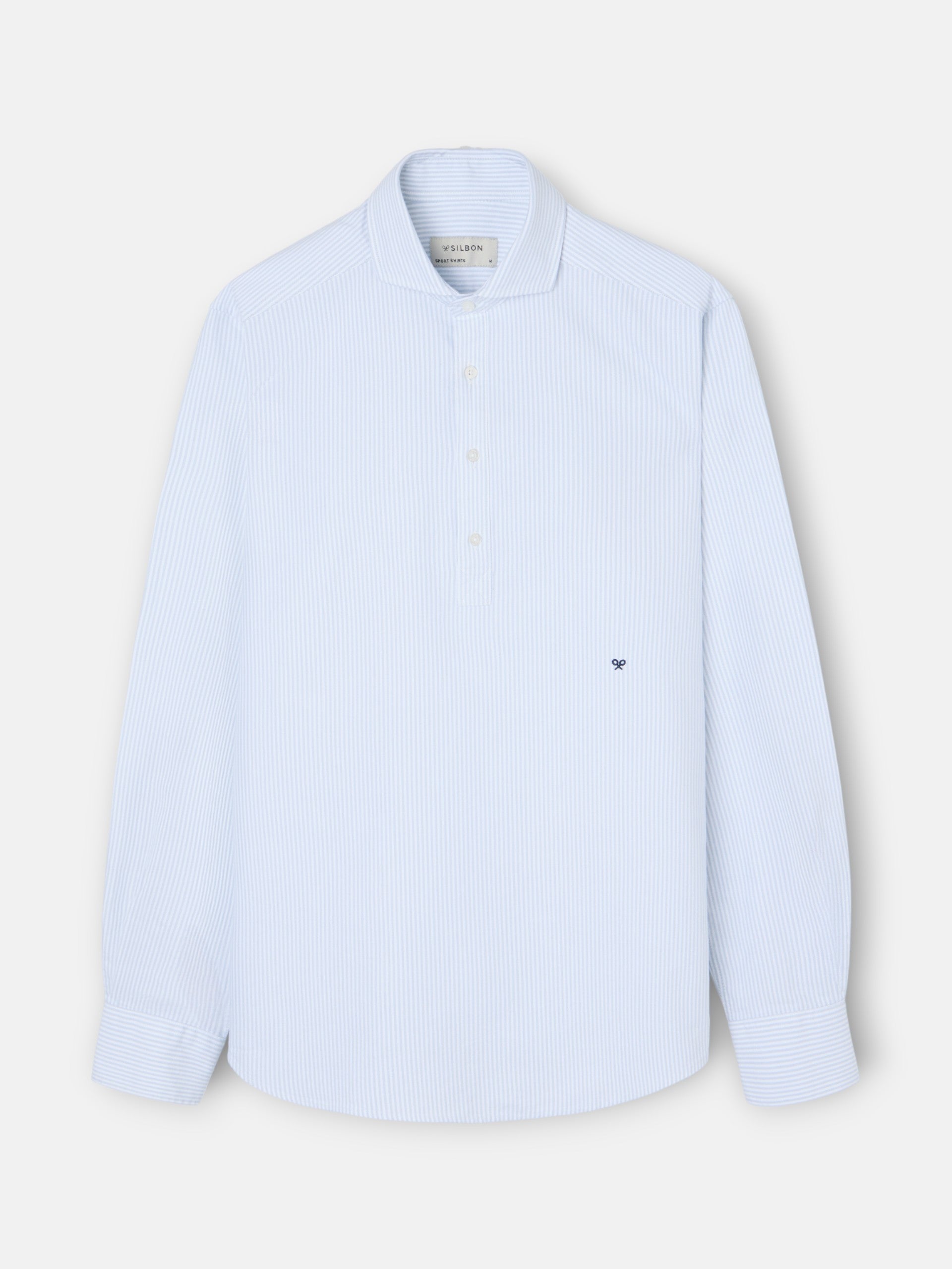 Polera sport oxford rayas verde claro