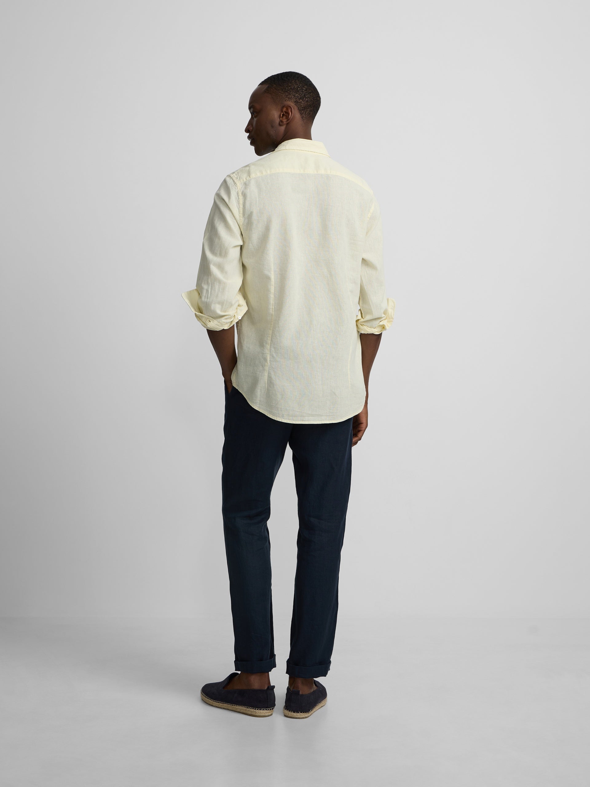 Camisa sport lino amarillo