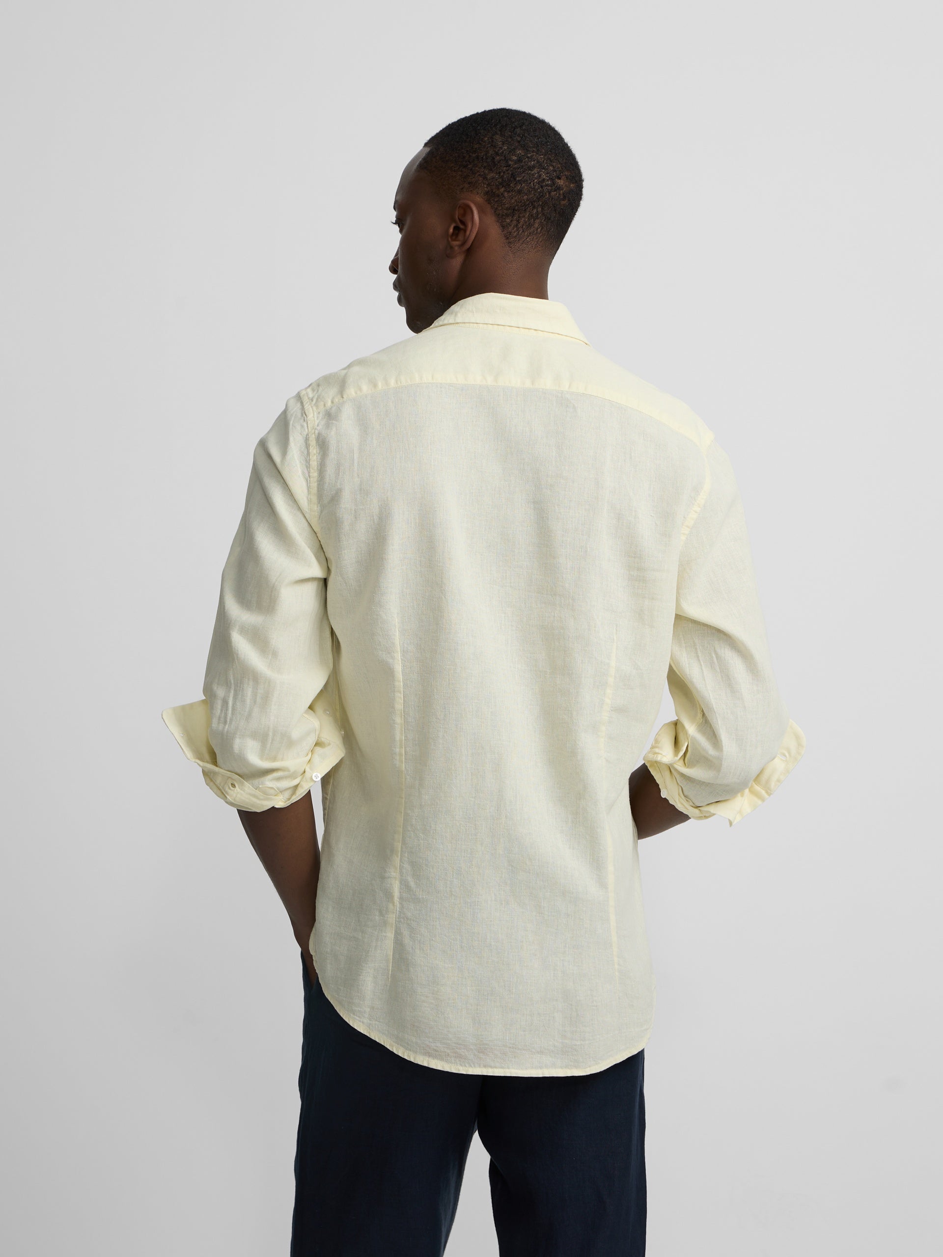 Camisa sport lino amarillo