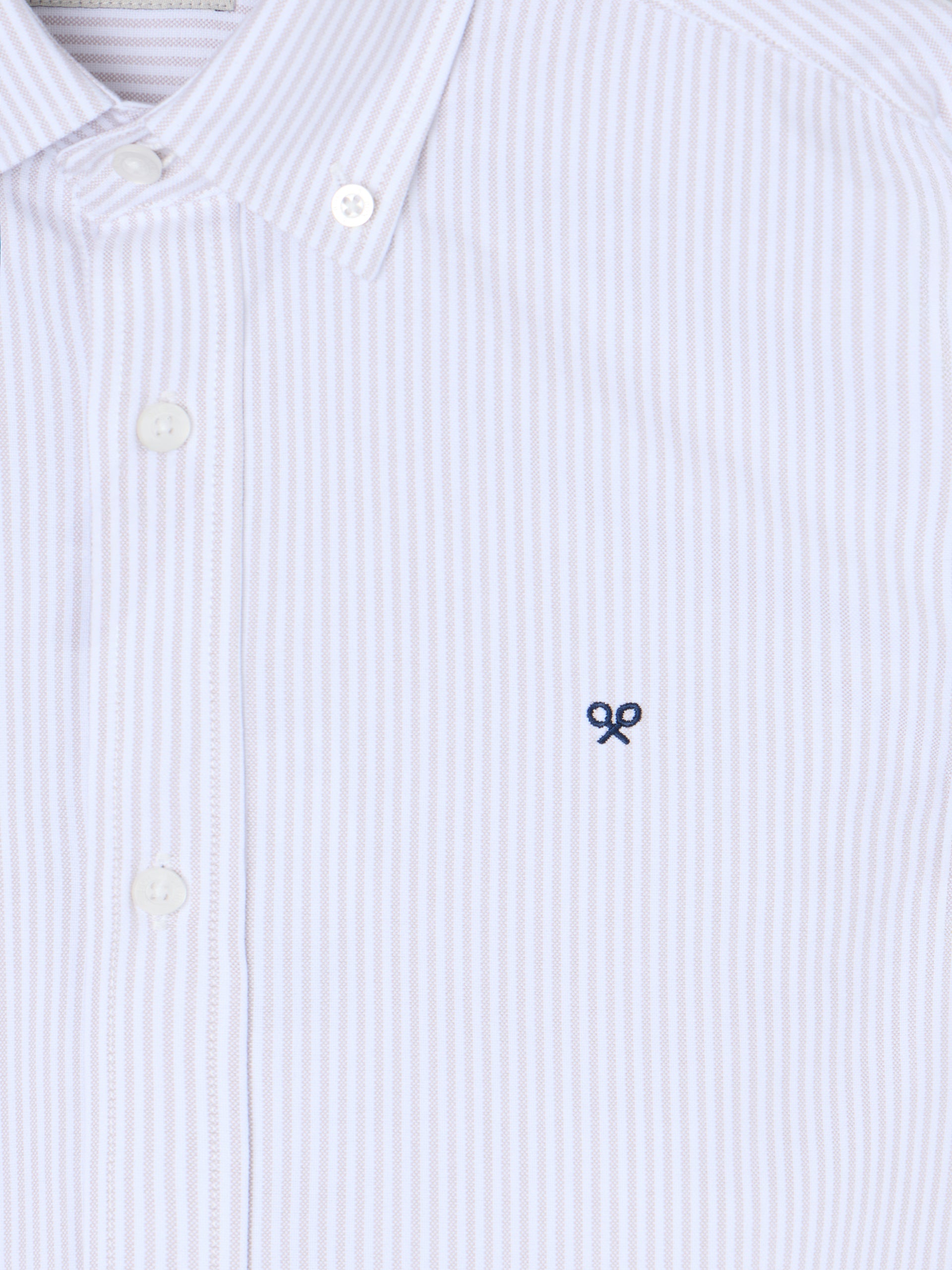 Camisa sport oxford rayas beige