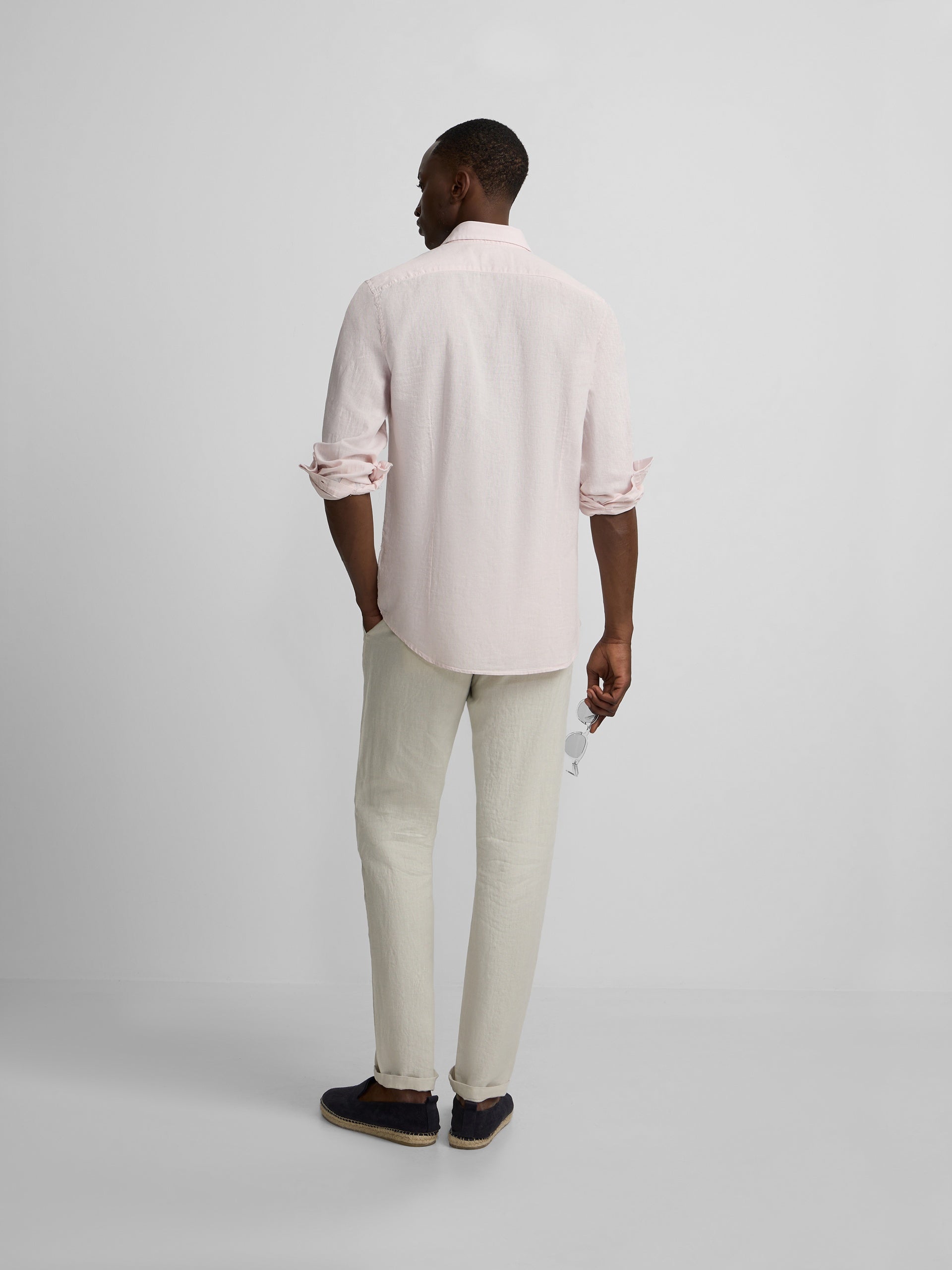Chemise sport en lin rose
