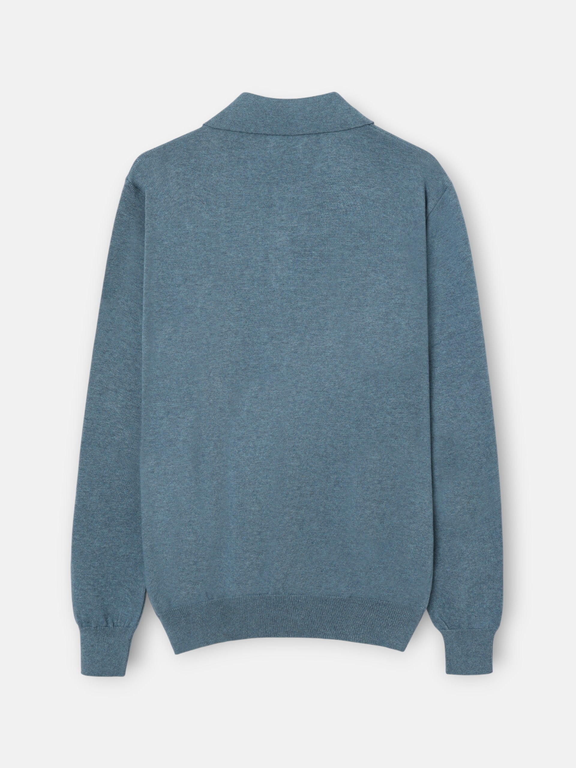 Pull col polo bleu pétrole