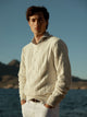 Pull torsadé patch cruise crème