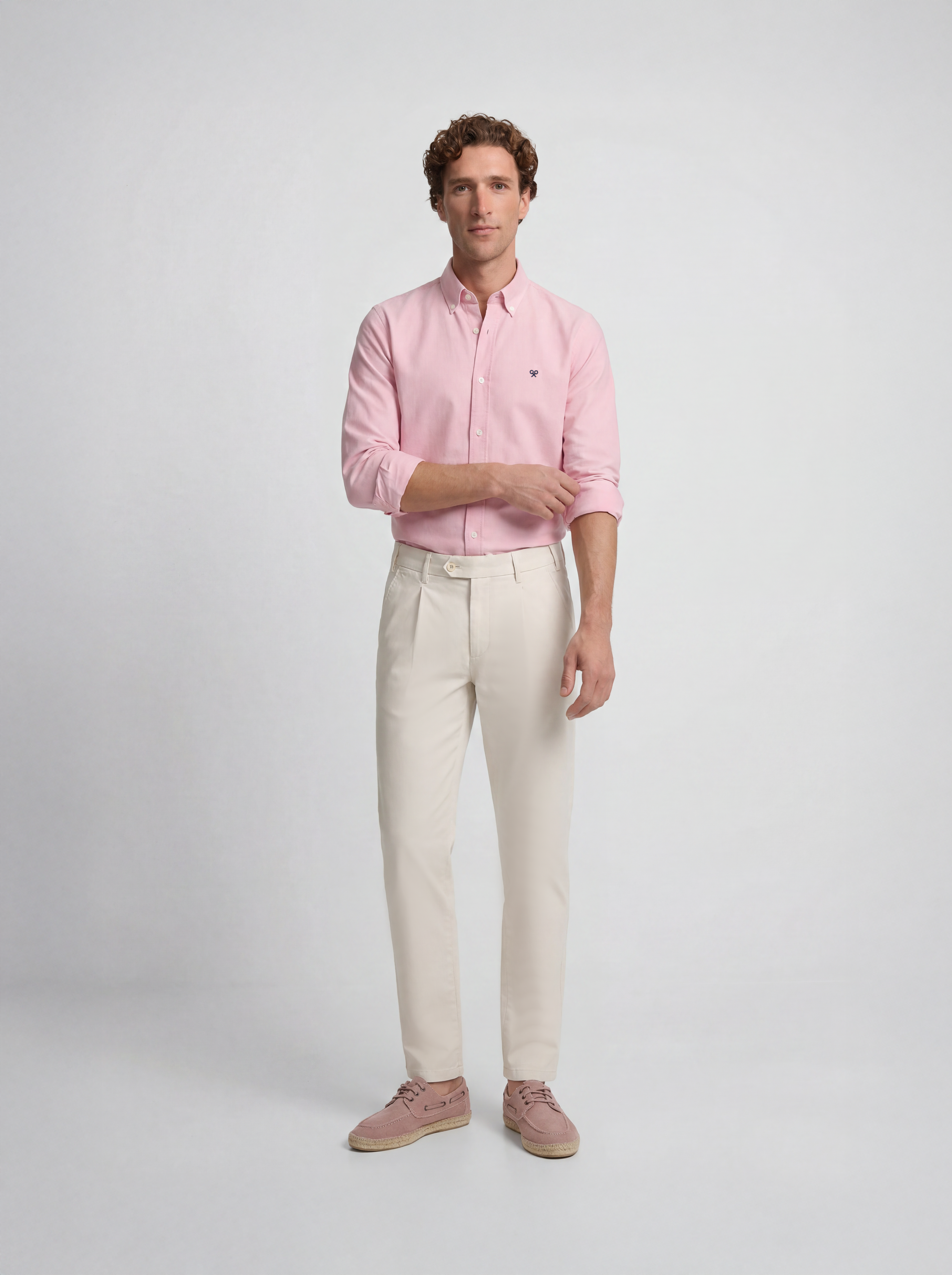 Stone pleated sport chino trousers