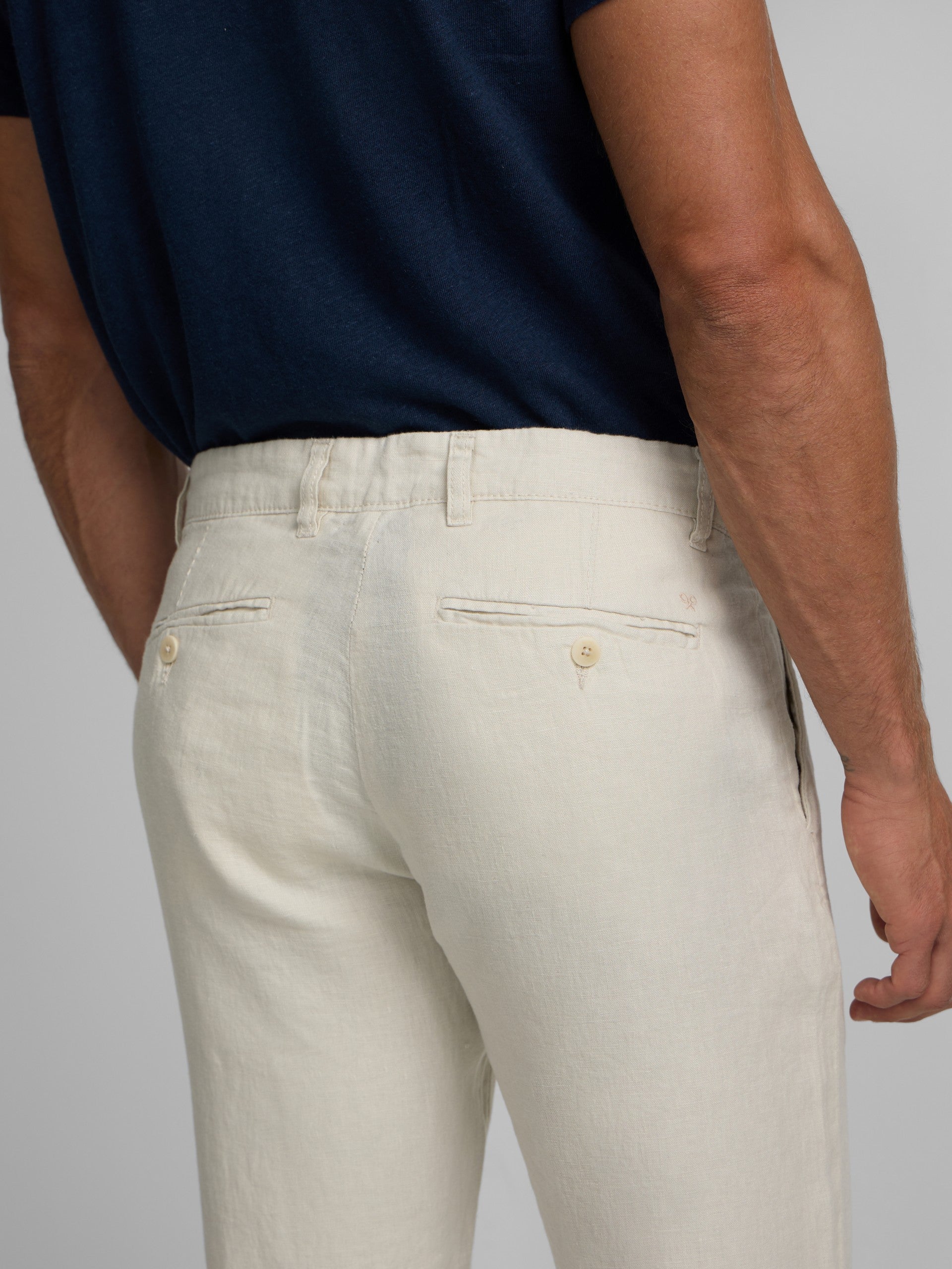 Pantalon sport chino lino beige