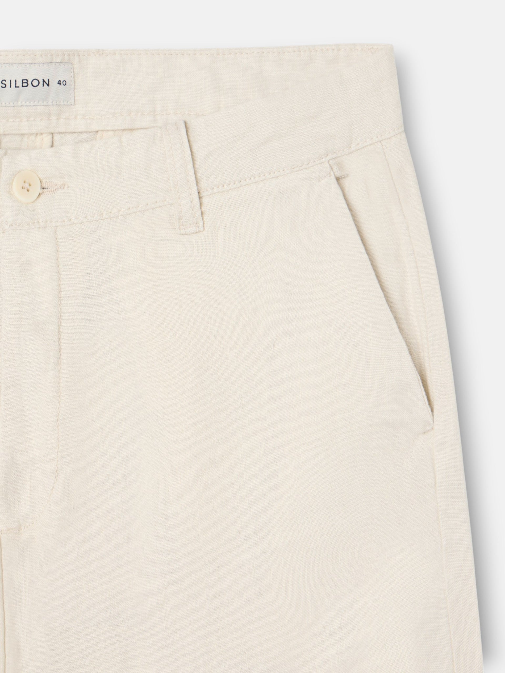 Pantalon sport chino lino beige