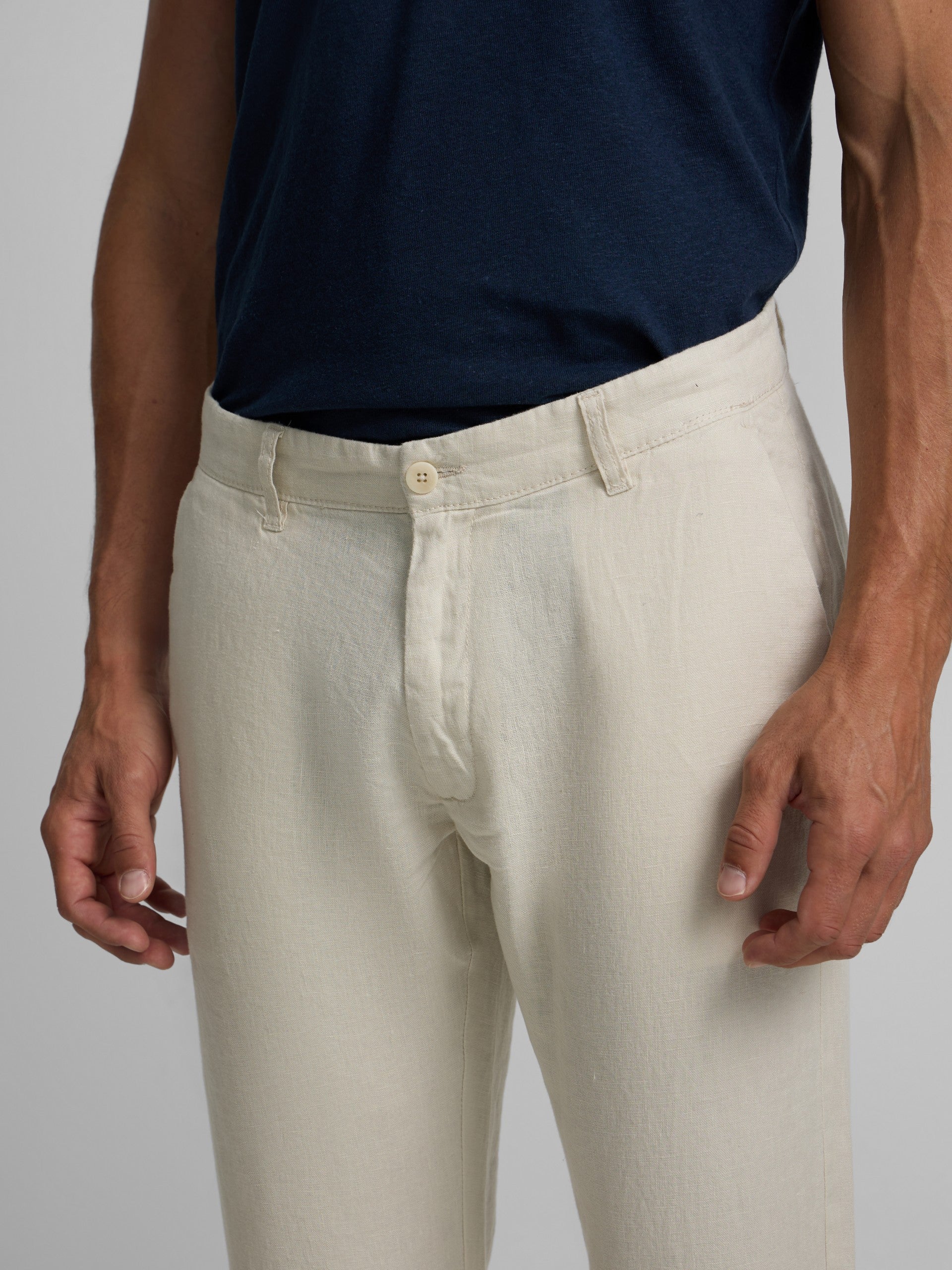 Pantalon sport chino lino beige