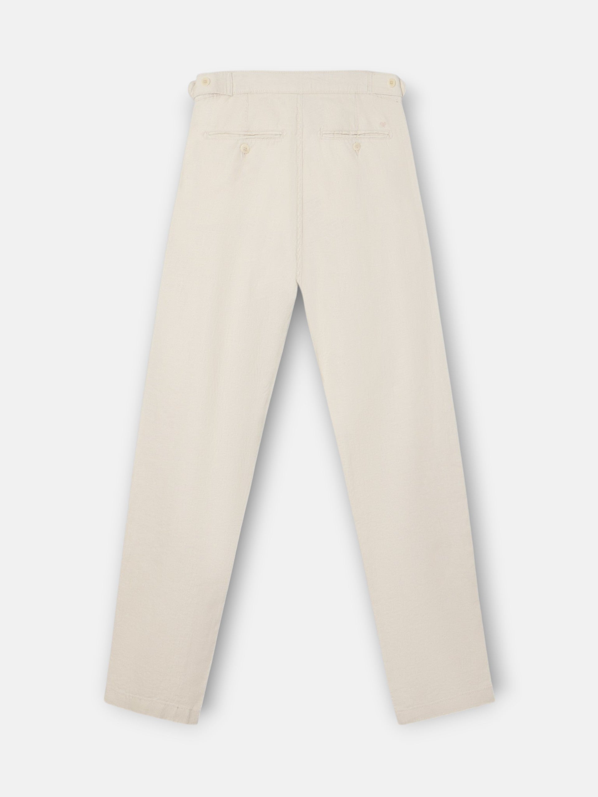 Pantalon sport pinza lino beige