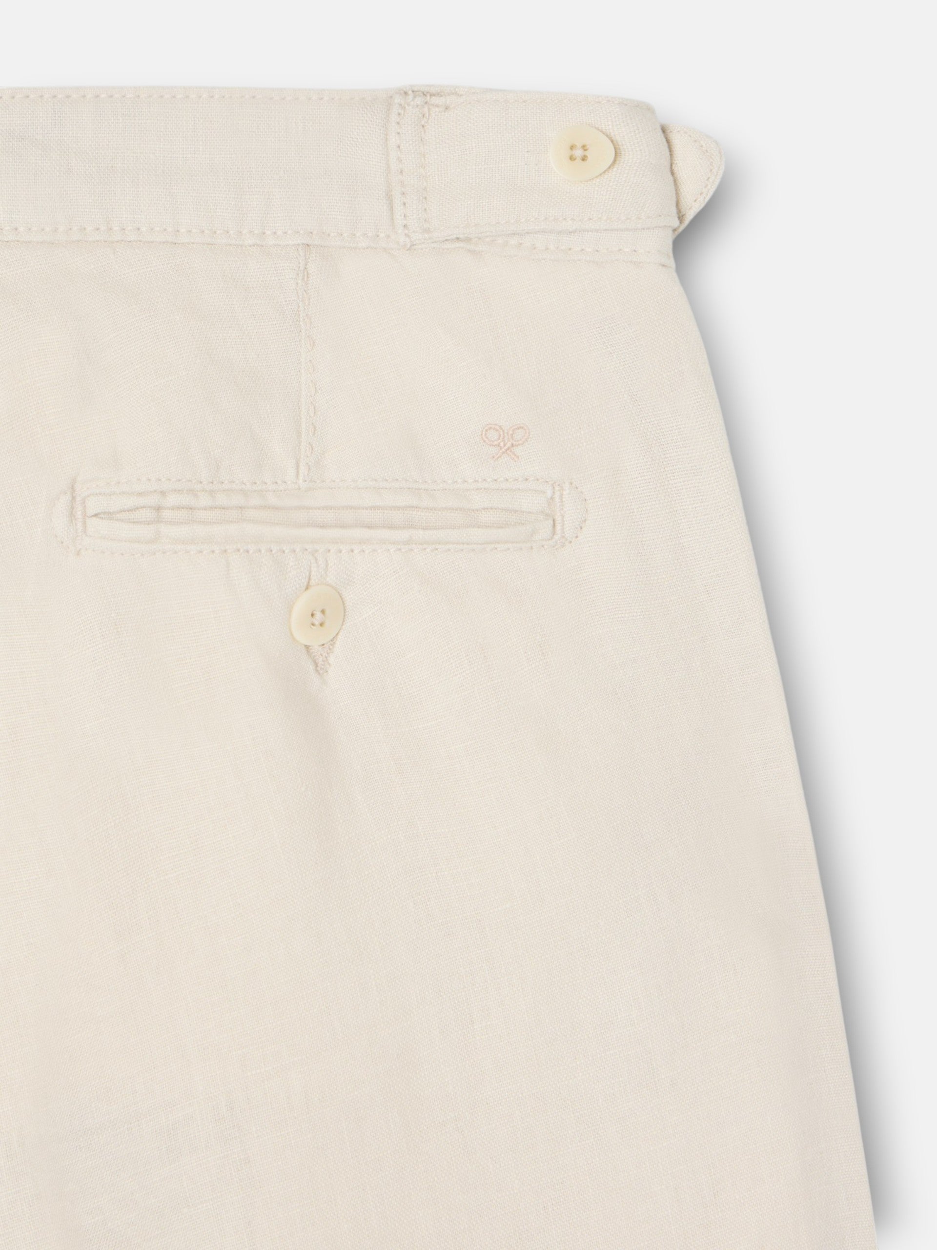 Pantalon sport pinza lino beige