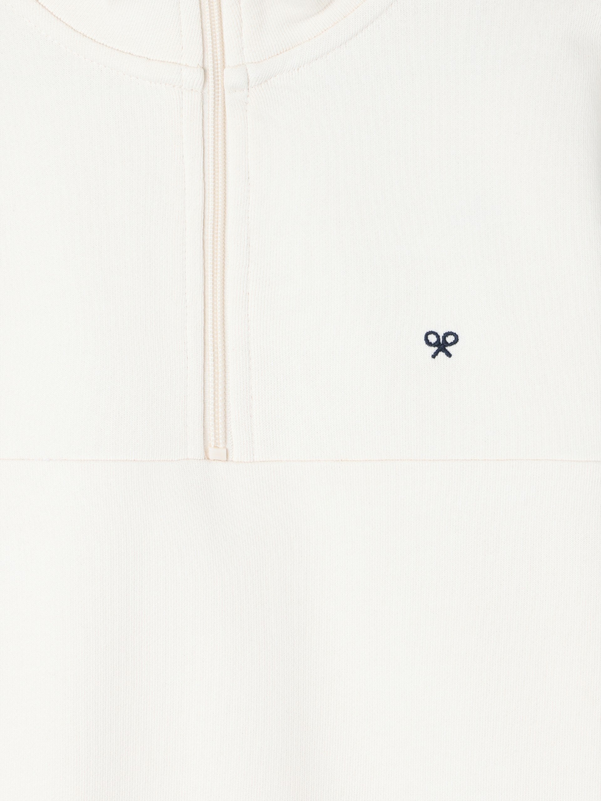 Sweatshirt vintage creme com fecho de meio zip