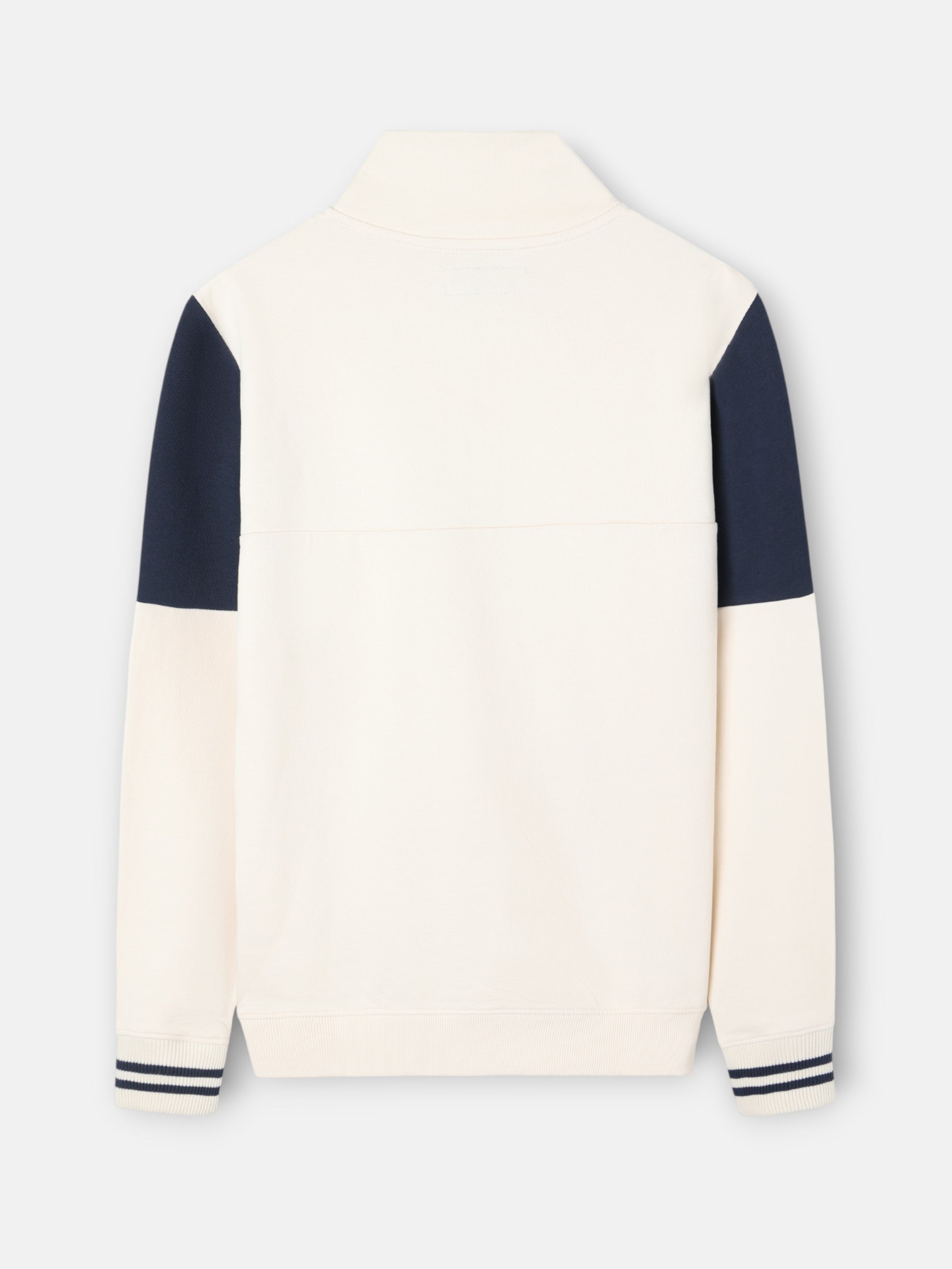 Sweatshirt vintage creme com fecho de meio zip