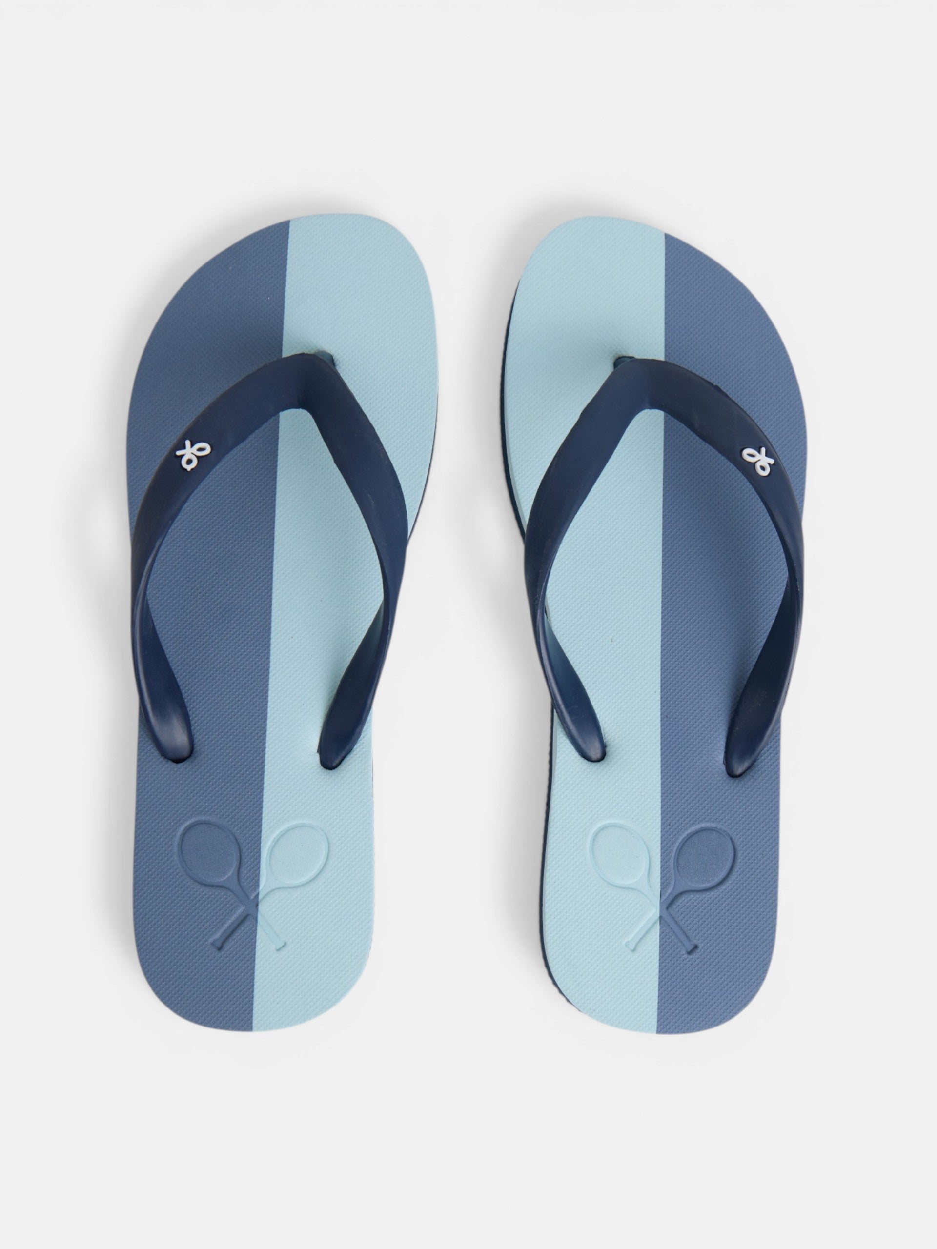 Two-tone blue paddle flip-flops