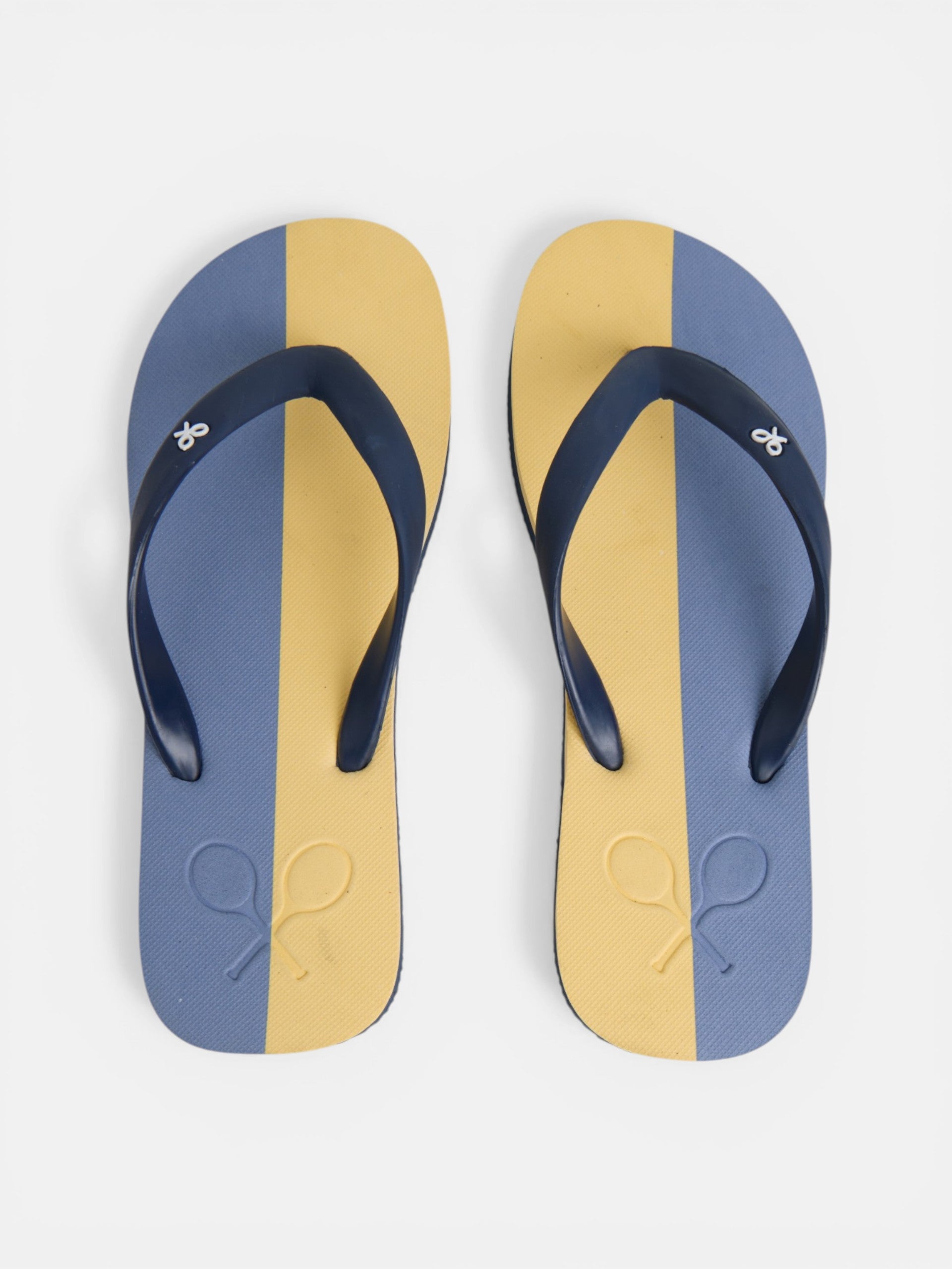 Two-tone yellow paddle flip-flops
