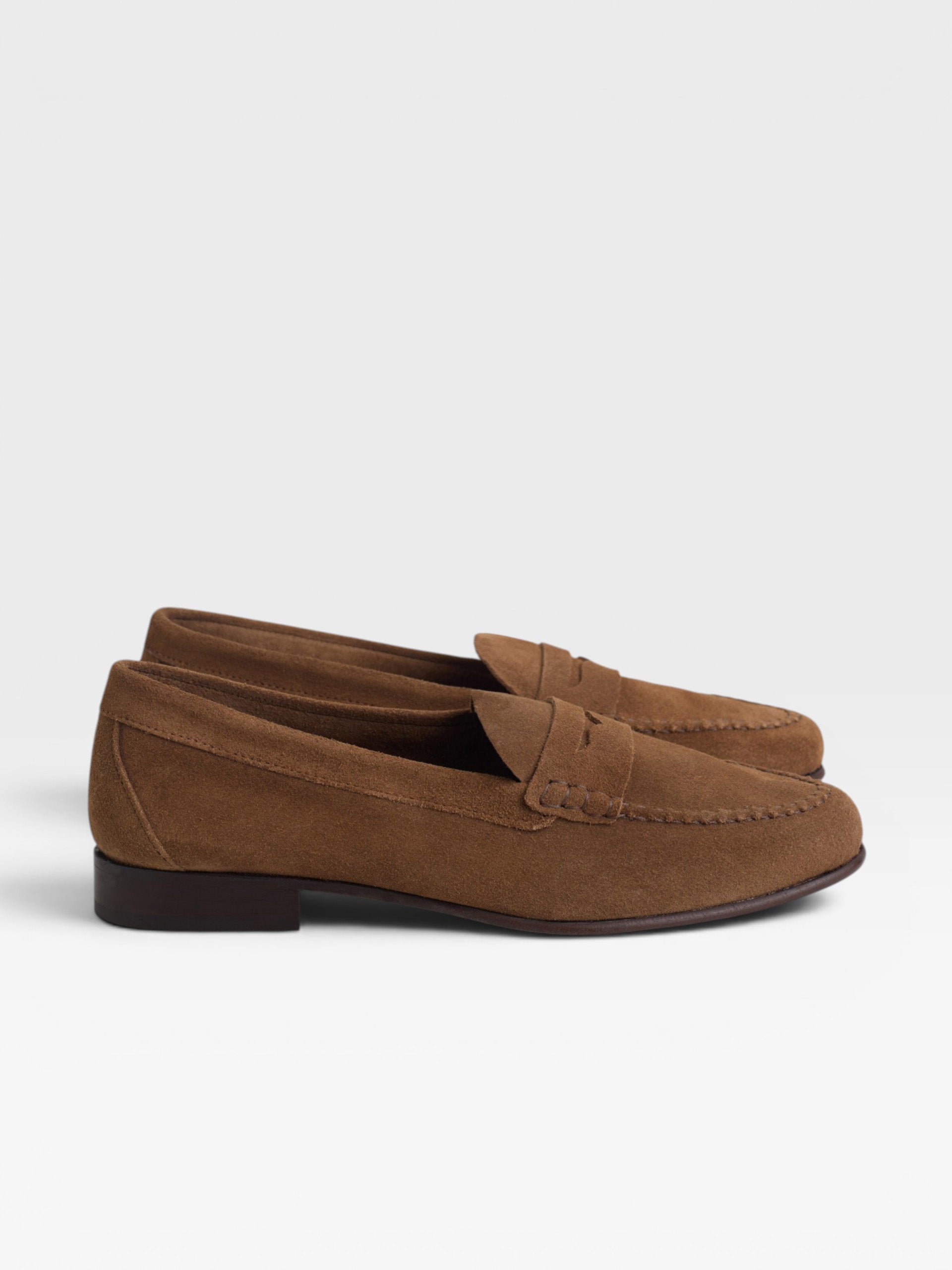 Brown suede loafer