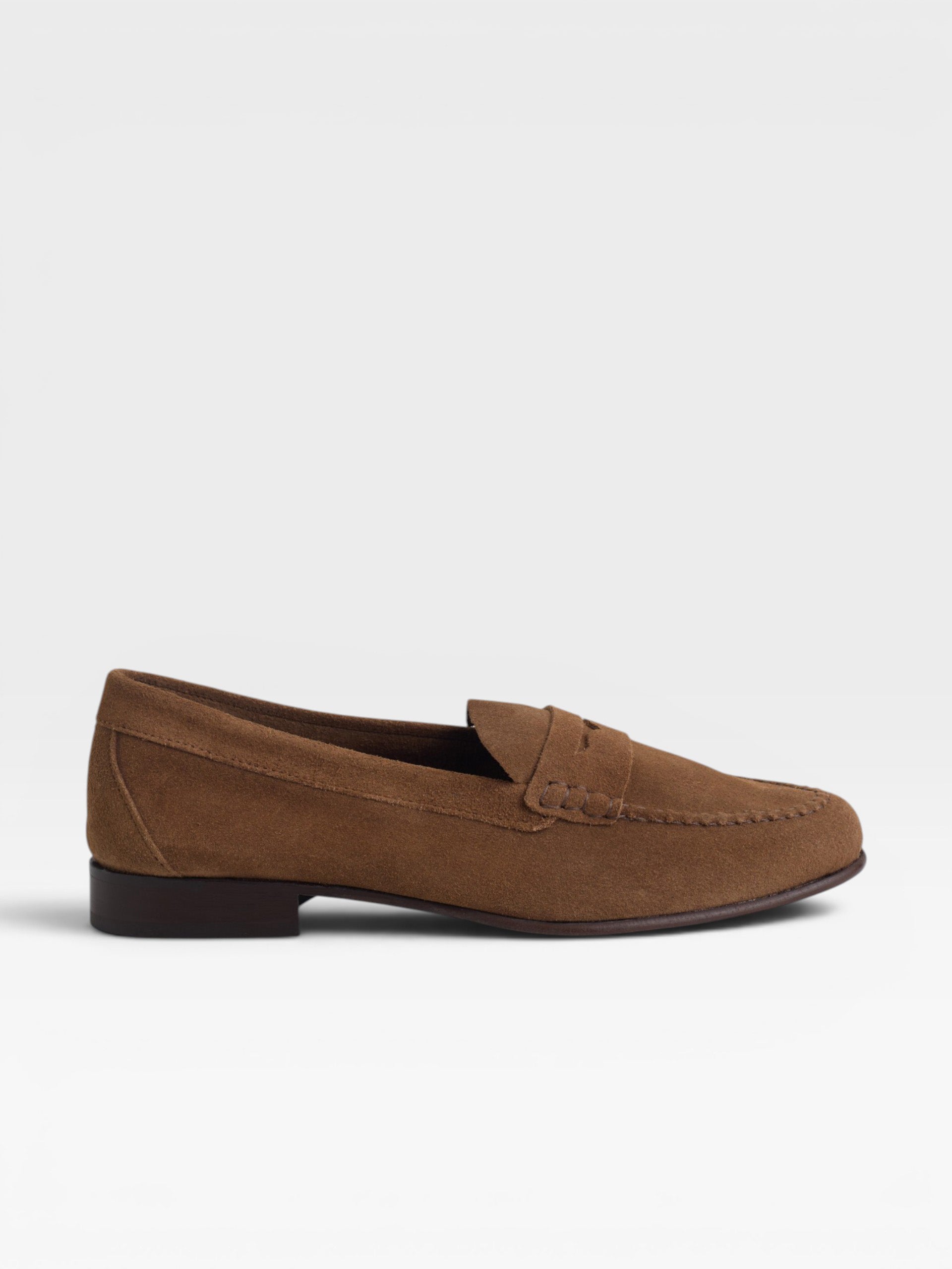 Brown suede loafer