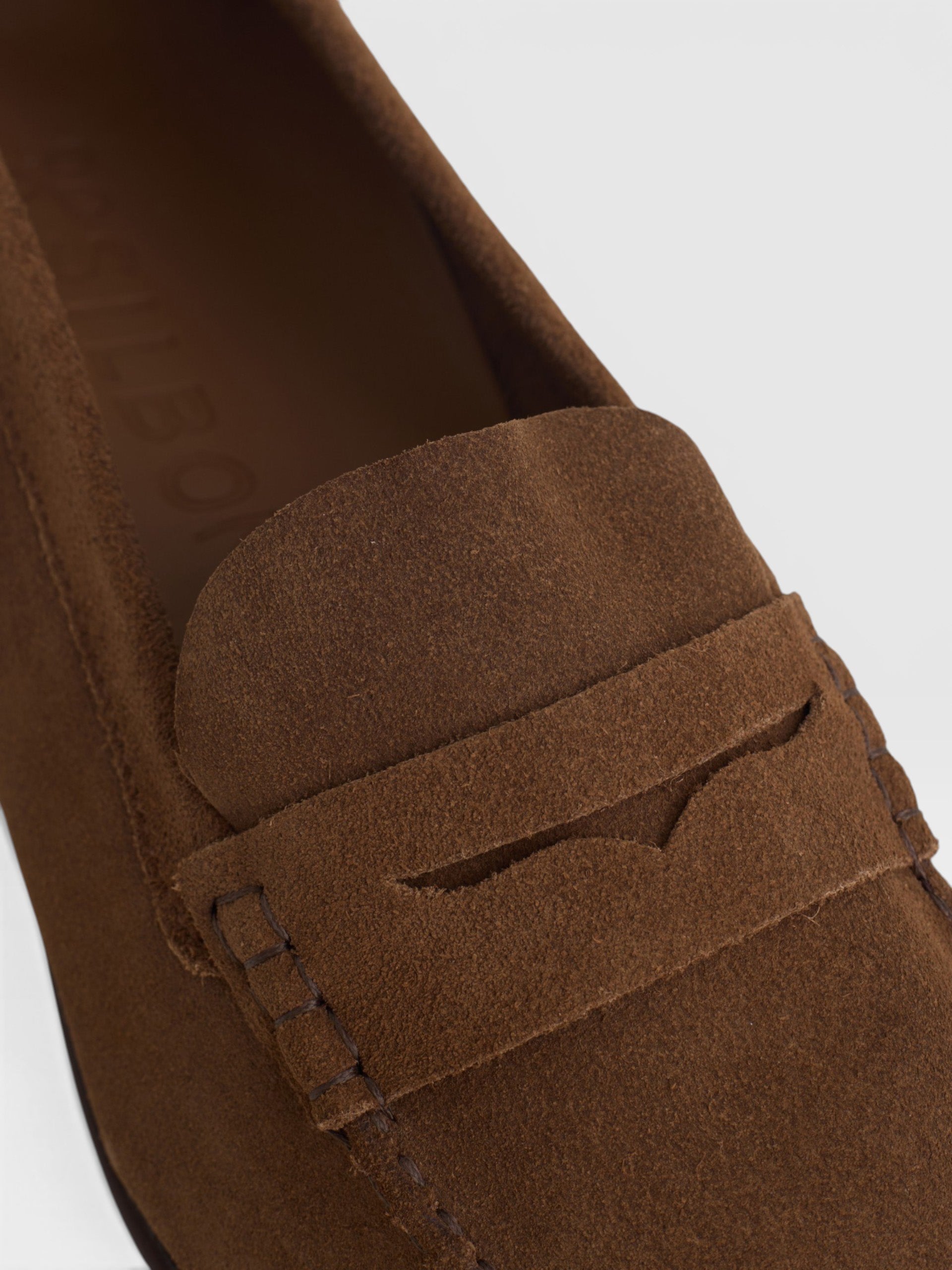 Brown suede loafer