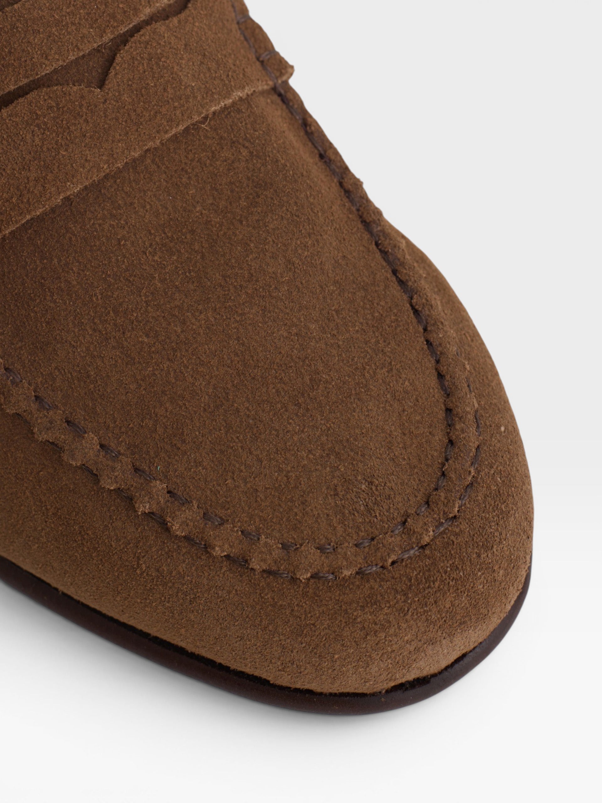 Brown suede loafer