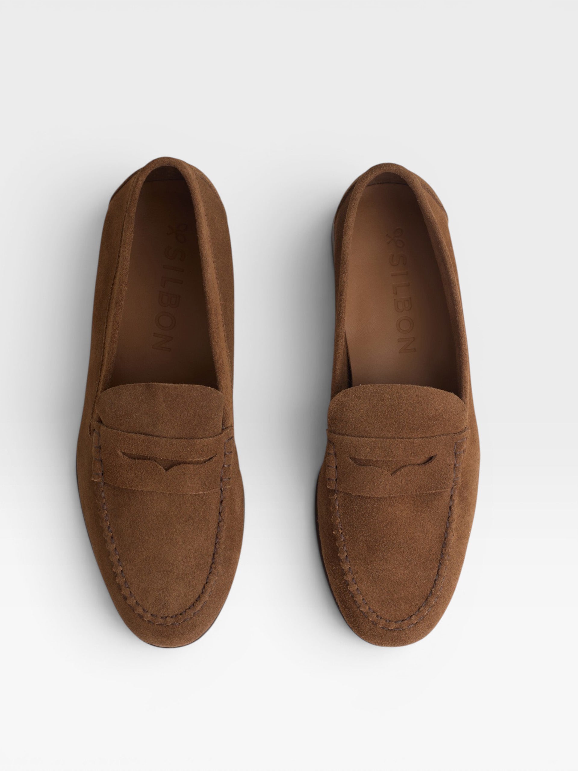 Brown suede loafer