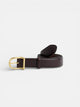Cinturon liso piel marron
