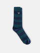 Wide stripe bicolor blue sock