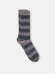 Wide stripe bicolor green sock