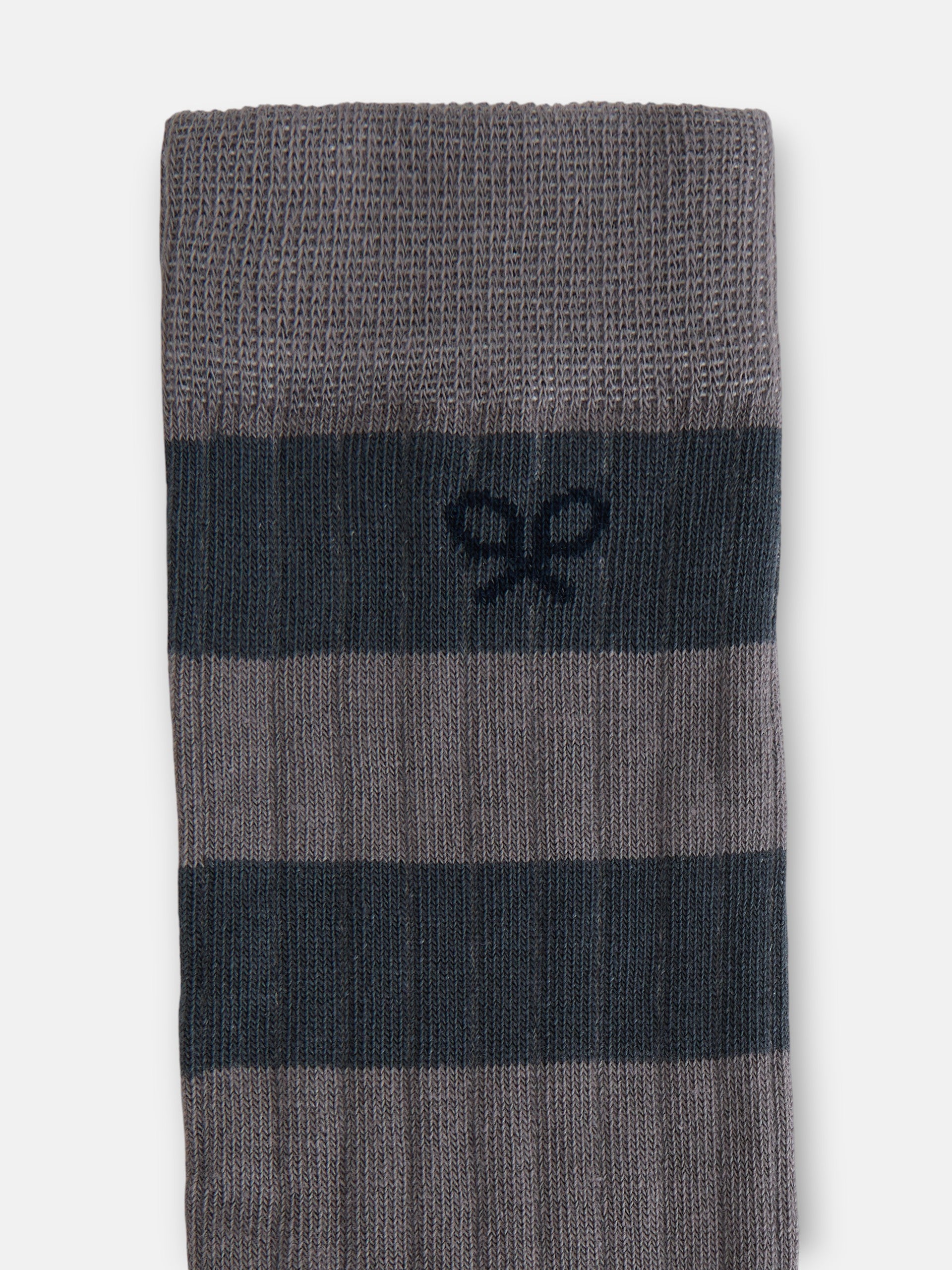 Wide stripe bicolor green sock