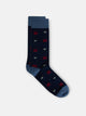 Navy blue socks with rackets and crabs