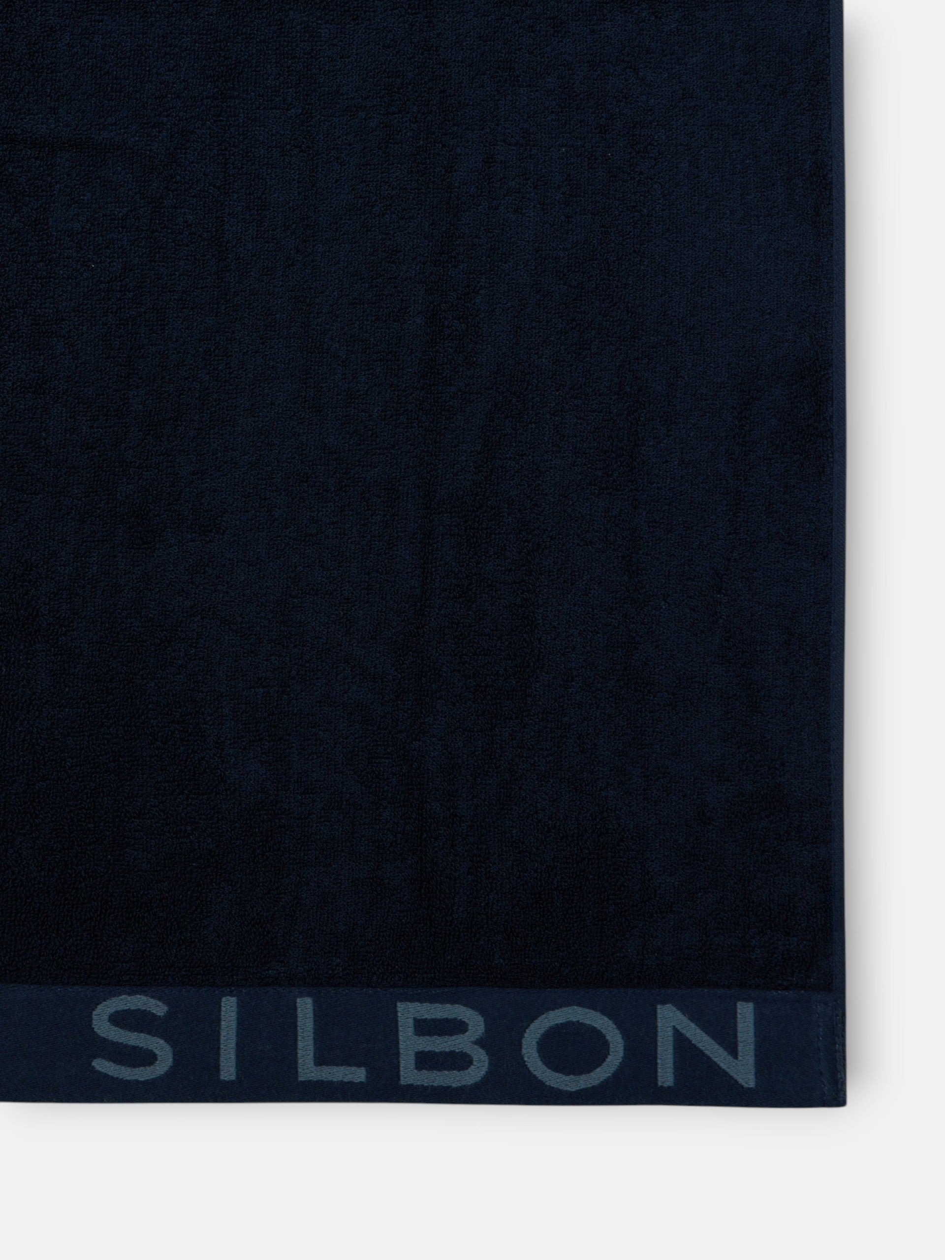 Serviette bicolore bleu marine