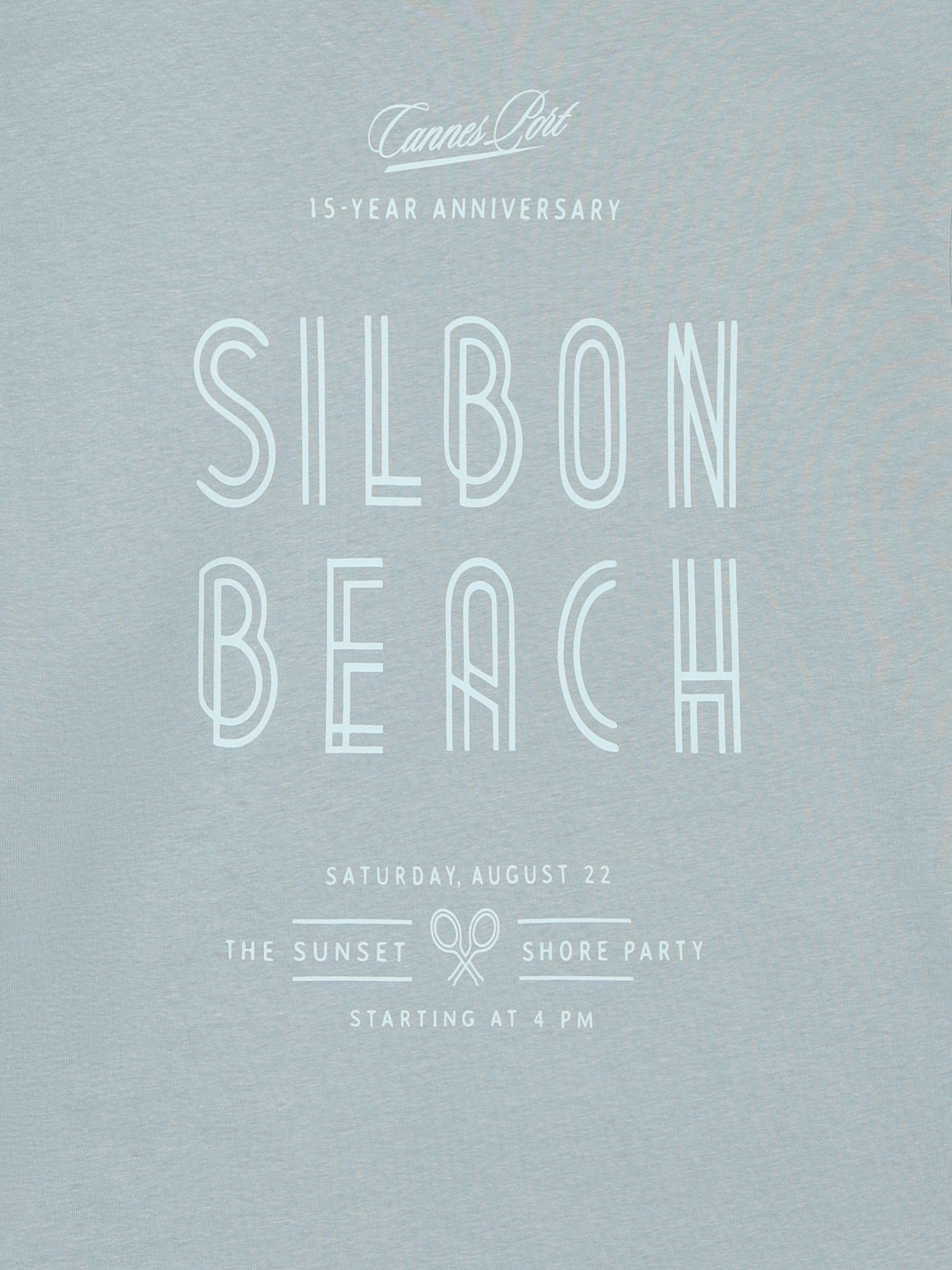 Special fit Silbon sunset party T-shirt aquamarine