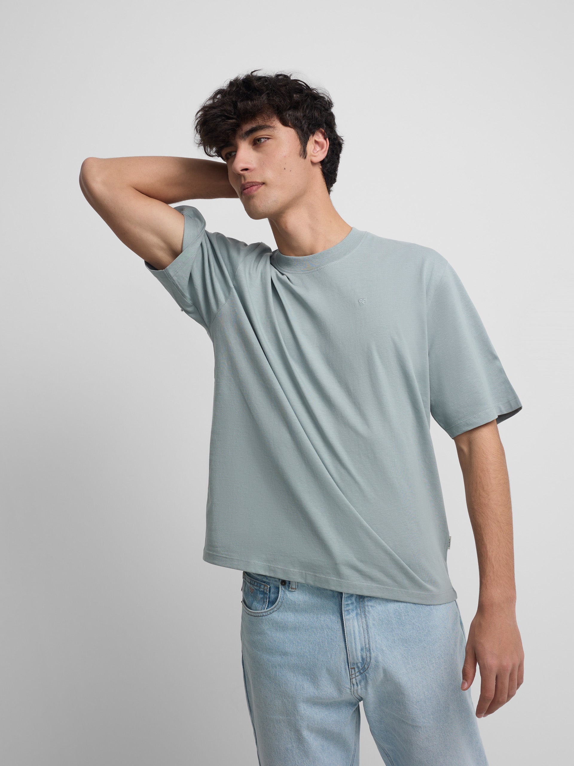 Special fit Silbon sunset party T-shirt aquamarine