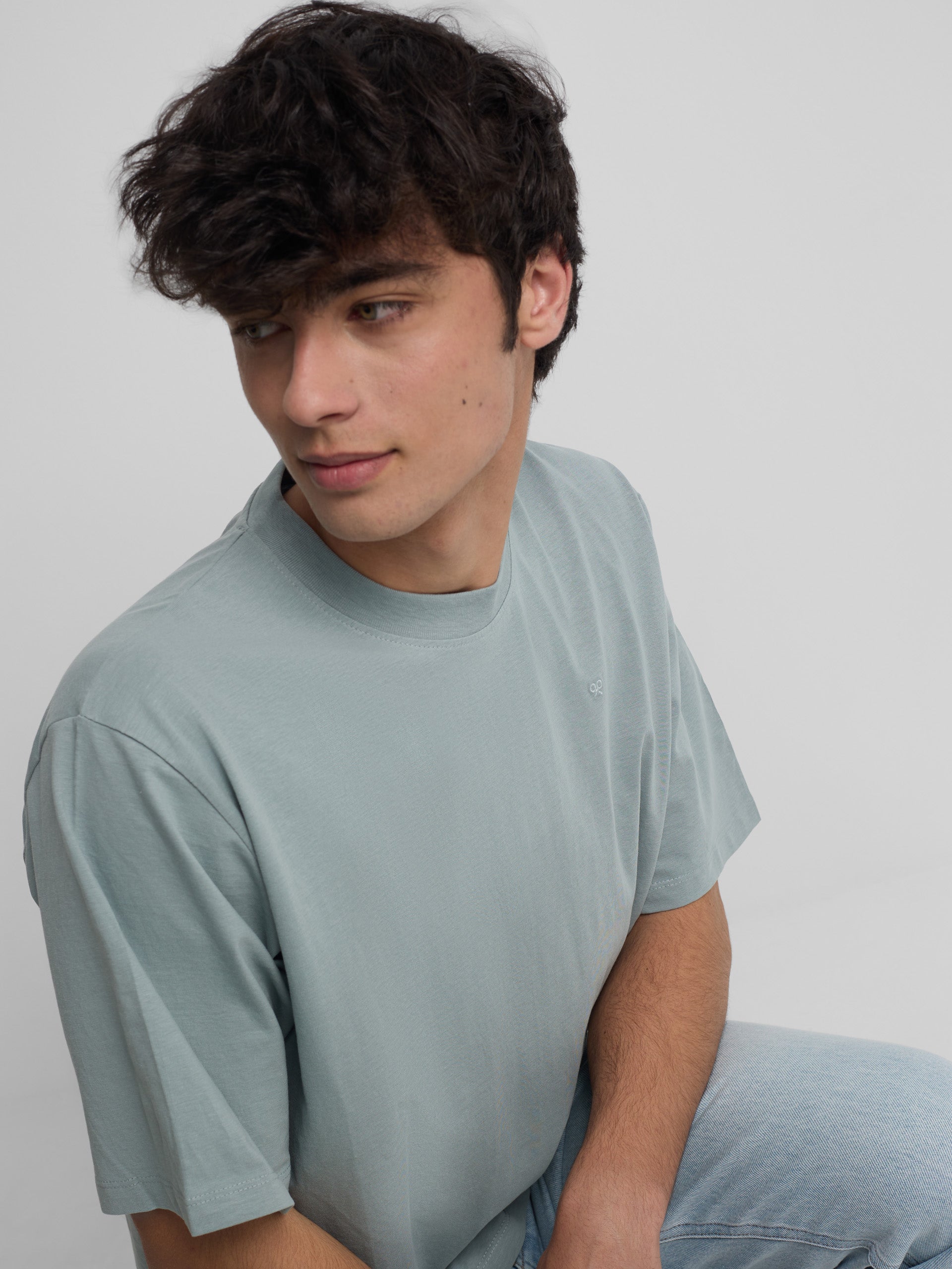 Special fit Silbon sunset party T-shirt aquamarine