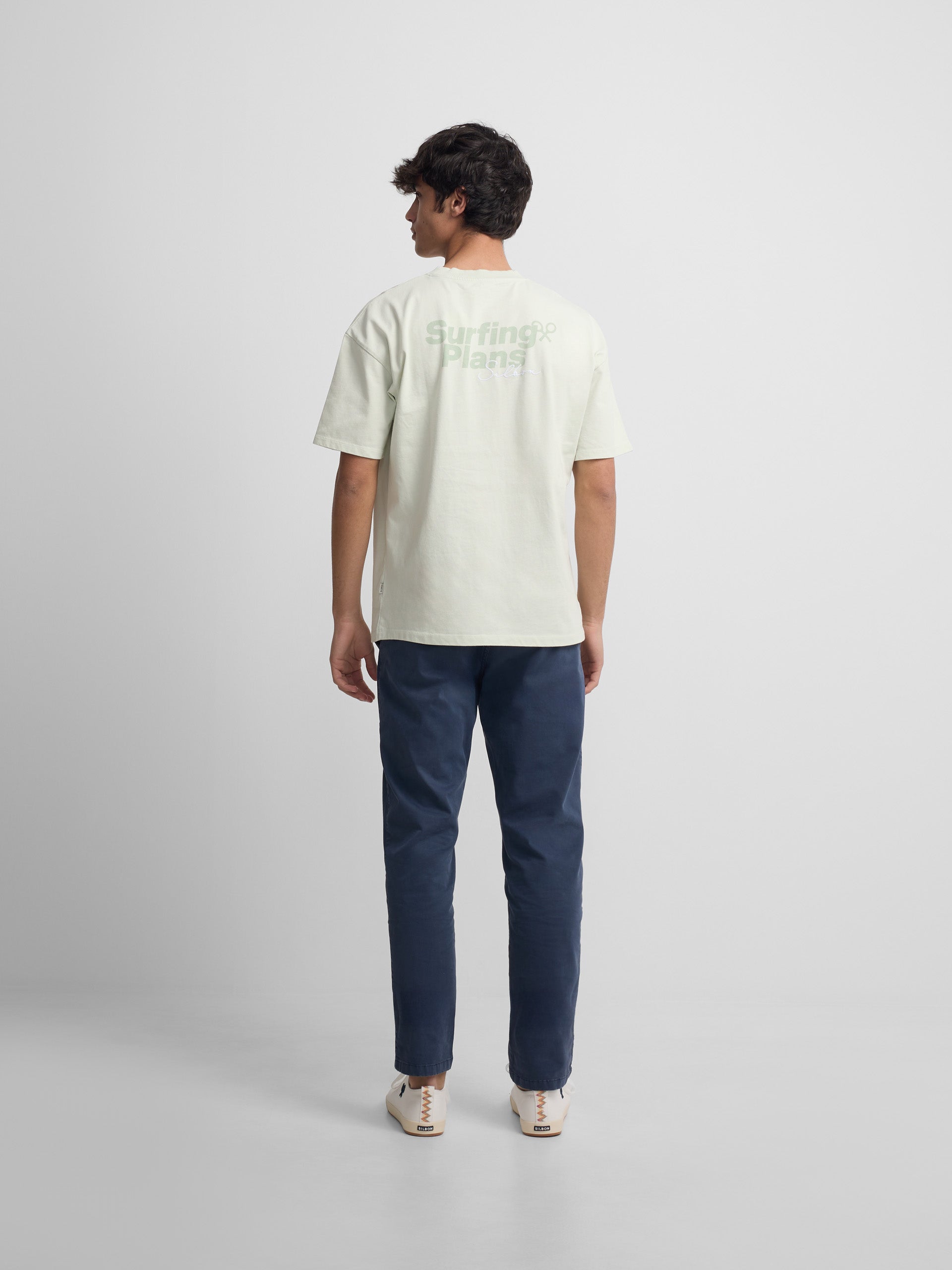 T-shirt coupe décontractée plans de surf vert clair